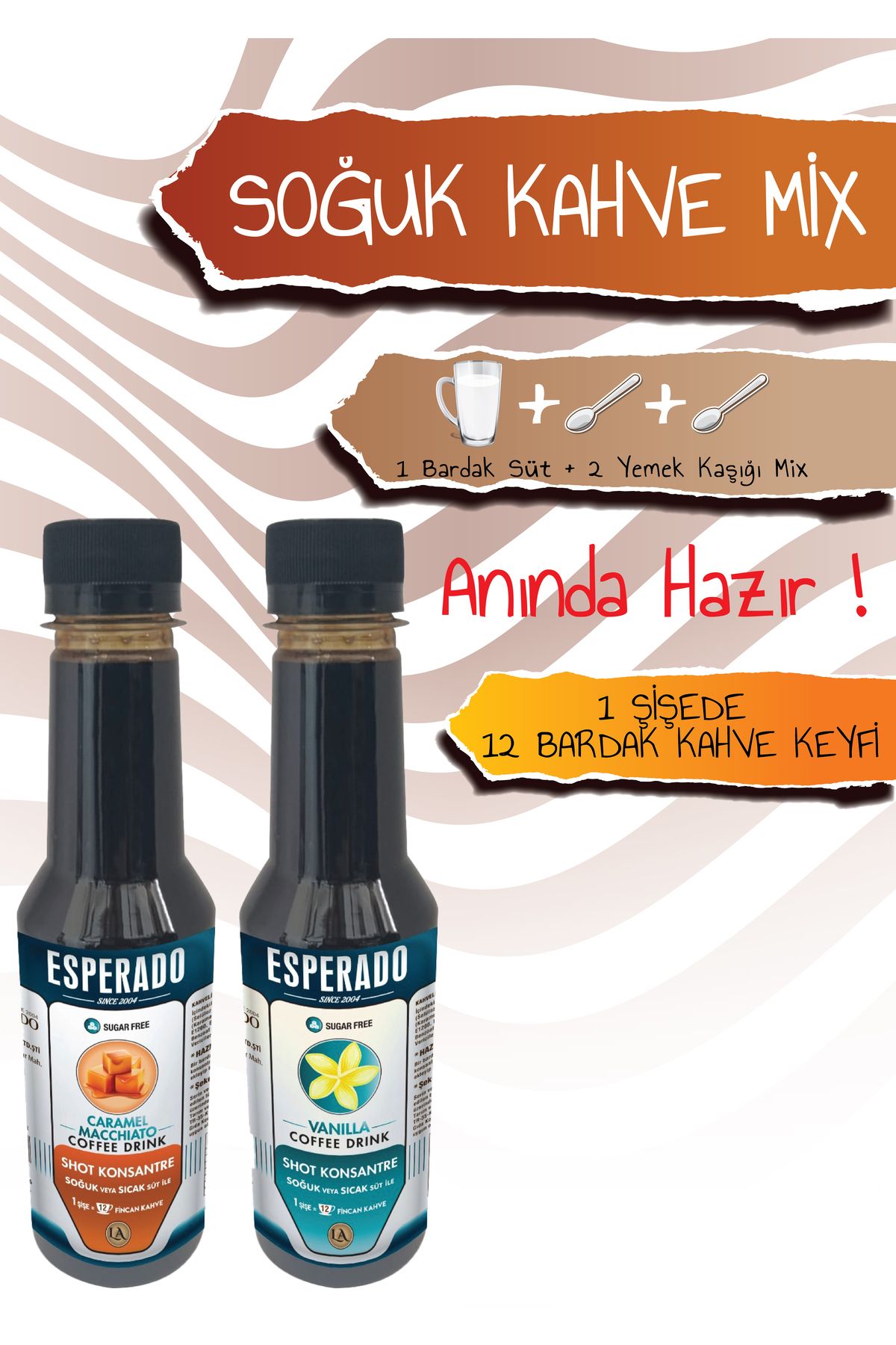 ESPERADO VANİLYA*KARAMEL AROMALI SOĞUK KAHVE  2 Lİ SET 250 ML
