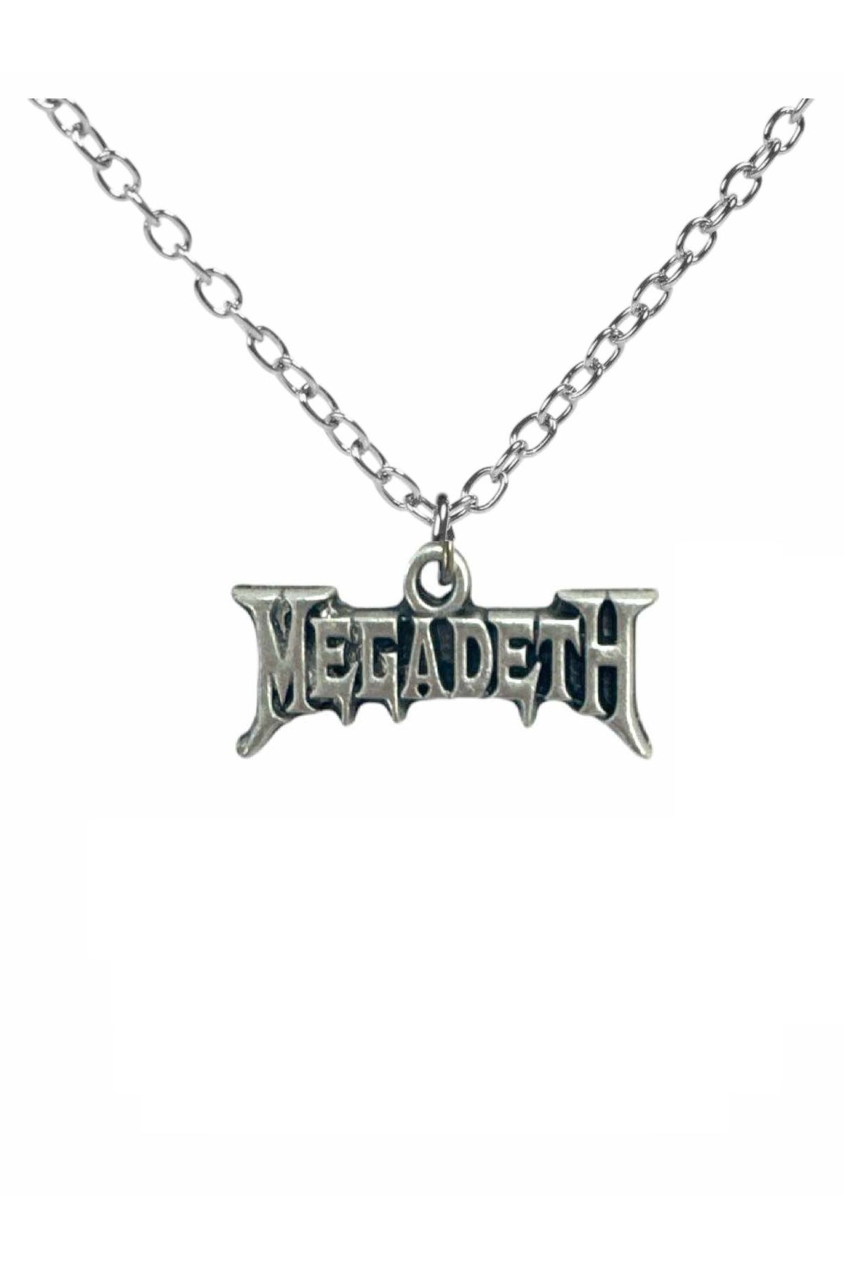 Herşey Nota Megadeth Kolye Metal Müzik Grubu Tasarımı, 60 cm Zincirli Unisex Rock Aksesuarı