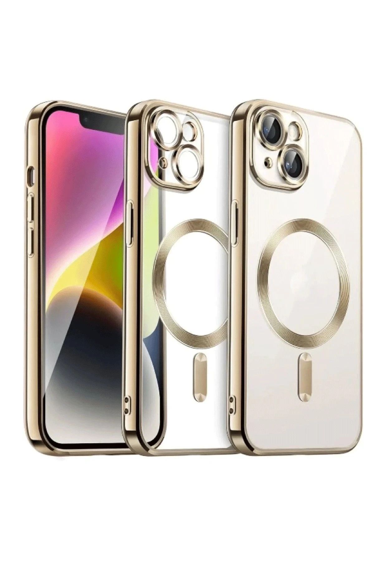 NewFace iPhone 15 Kılıf Kross Magneticsafe Kapak - Gold BSTMY
