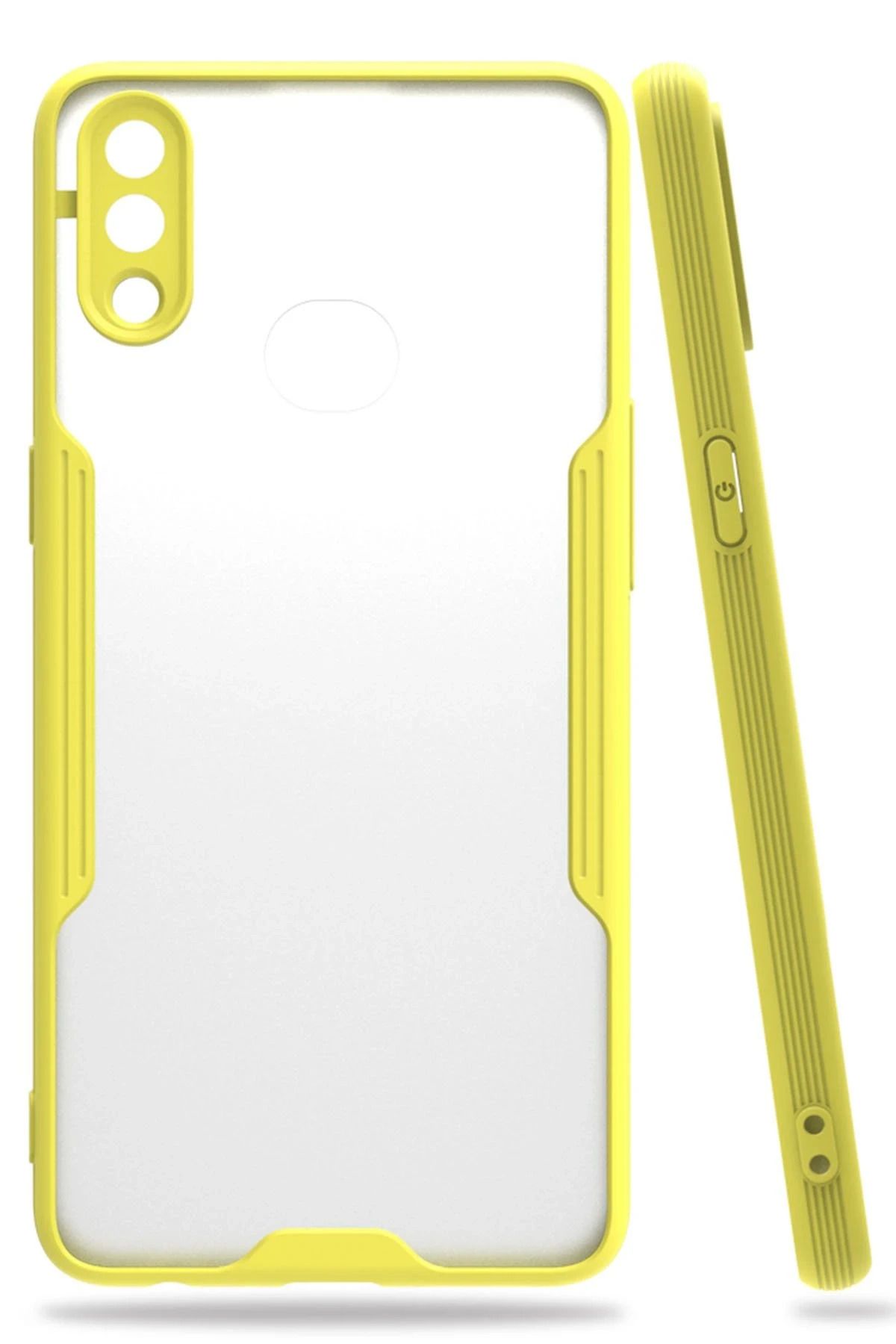 NewFace Samsung Galaxy A10S Kılıf Platin Silikon - Sarı GLSTD