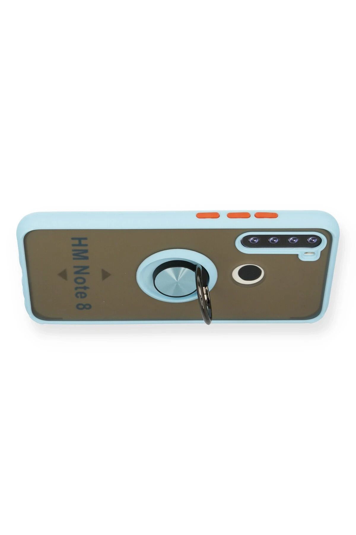 NewFace Xiaomi Redmi Note 8 Kılıf Montreal Yüzüklü Silikon Kapak - Buz Mavi BSTMY