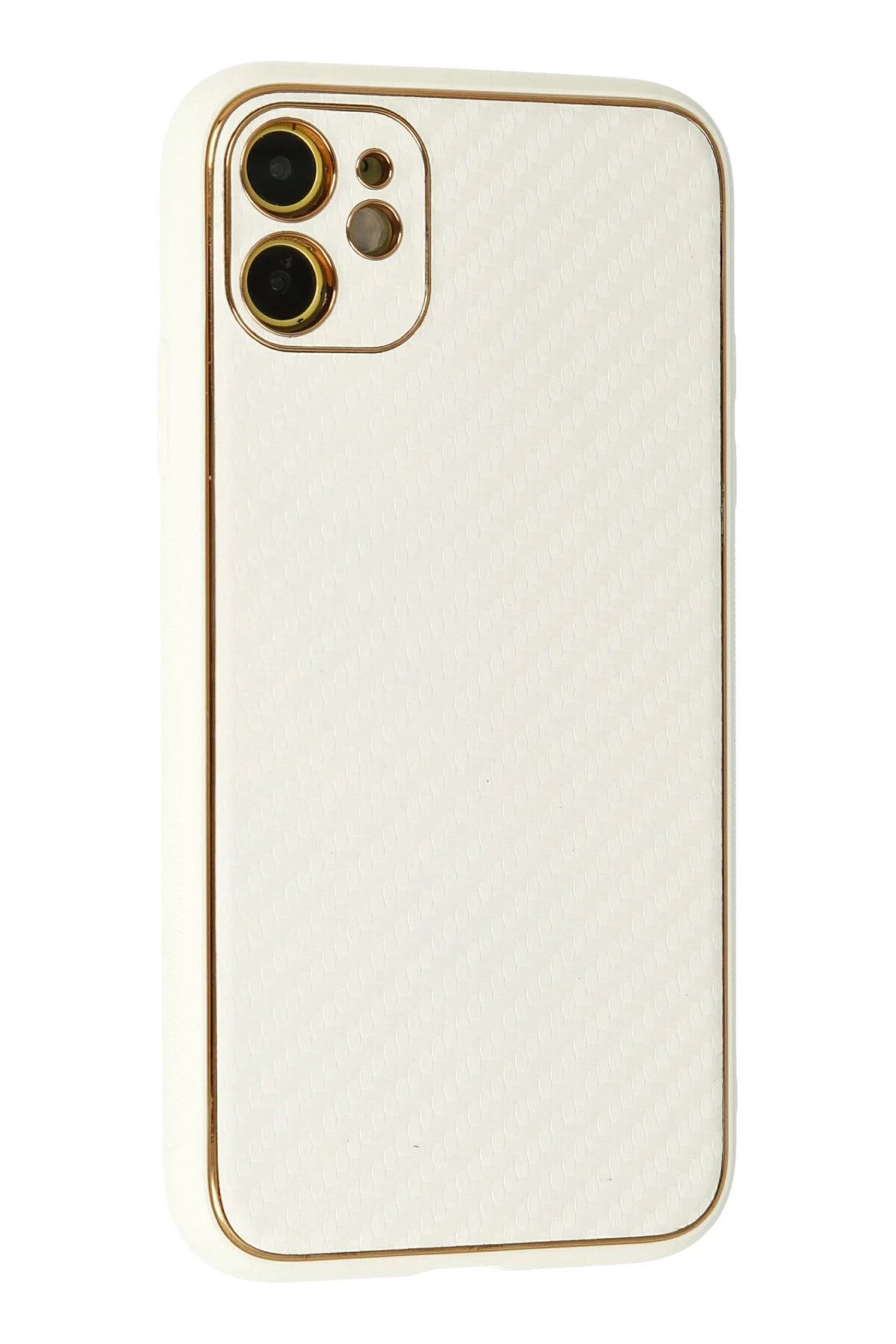 NewFace iPhone 12 Kılıf Coco Karbon Silikon - Beyaz YKTSN