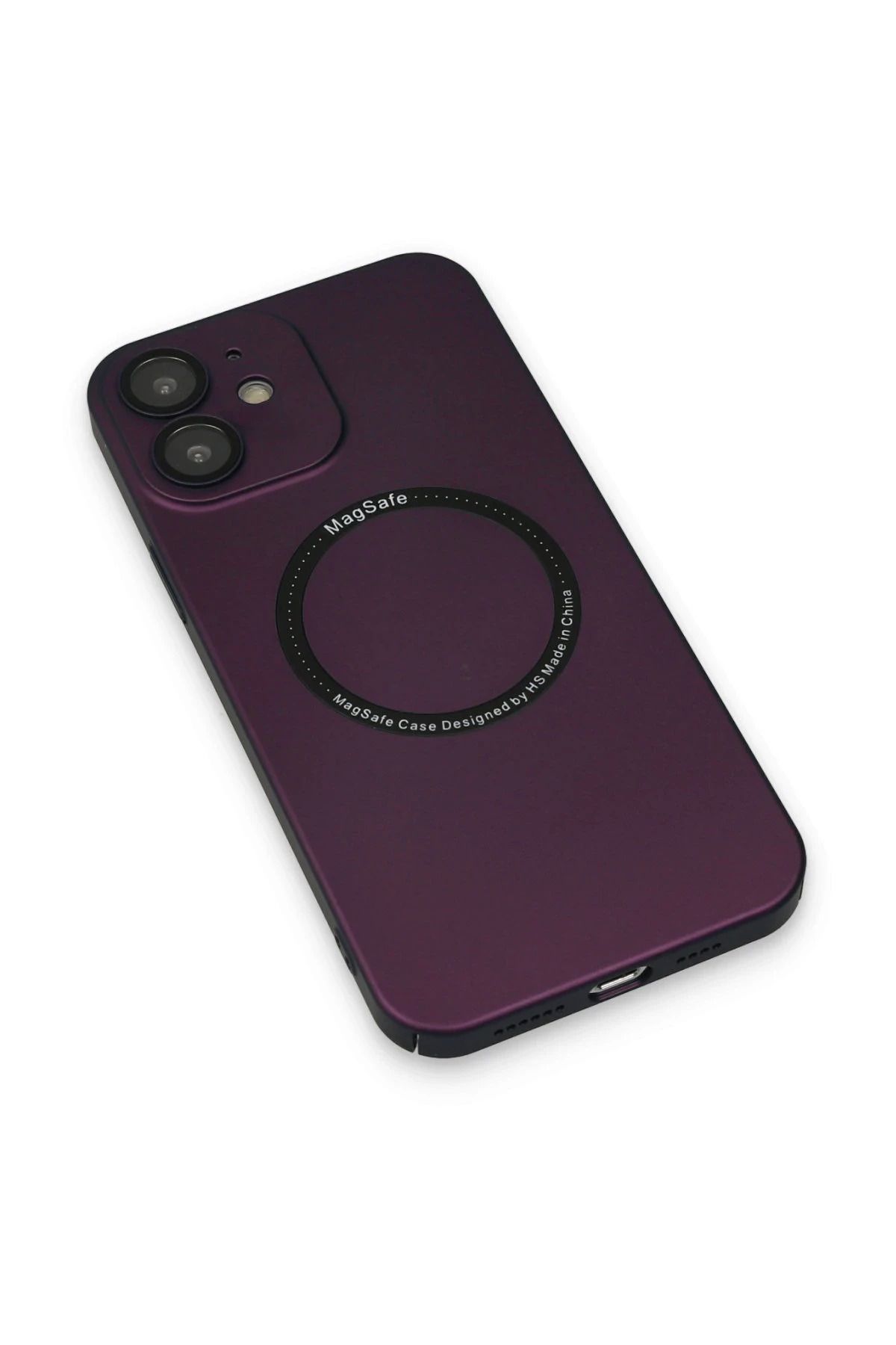 NewFace iPhone 12 Kılıf Jack Magneticsafe Lens Silikon - Mürdüm BSTMY