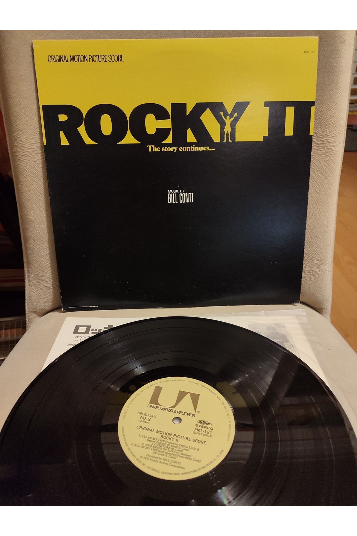 Plakperest ROCKY II - Soundtrack / Bill Conti 1979 Japonya Basım LP Plak Albüm 2.el