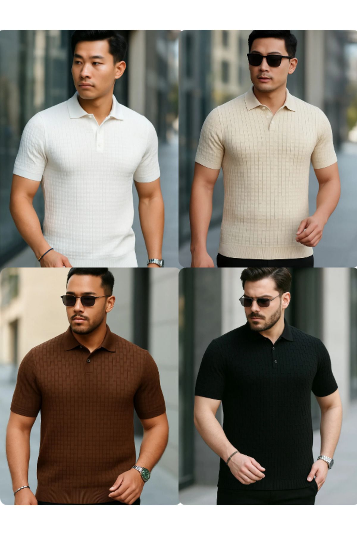 Liberto Erkek Dokulu Polo Yaka Triko Tişört – Modern Fit Tasarım 4 AL 3 ÖDE