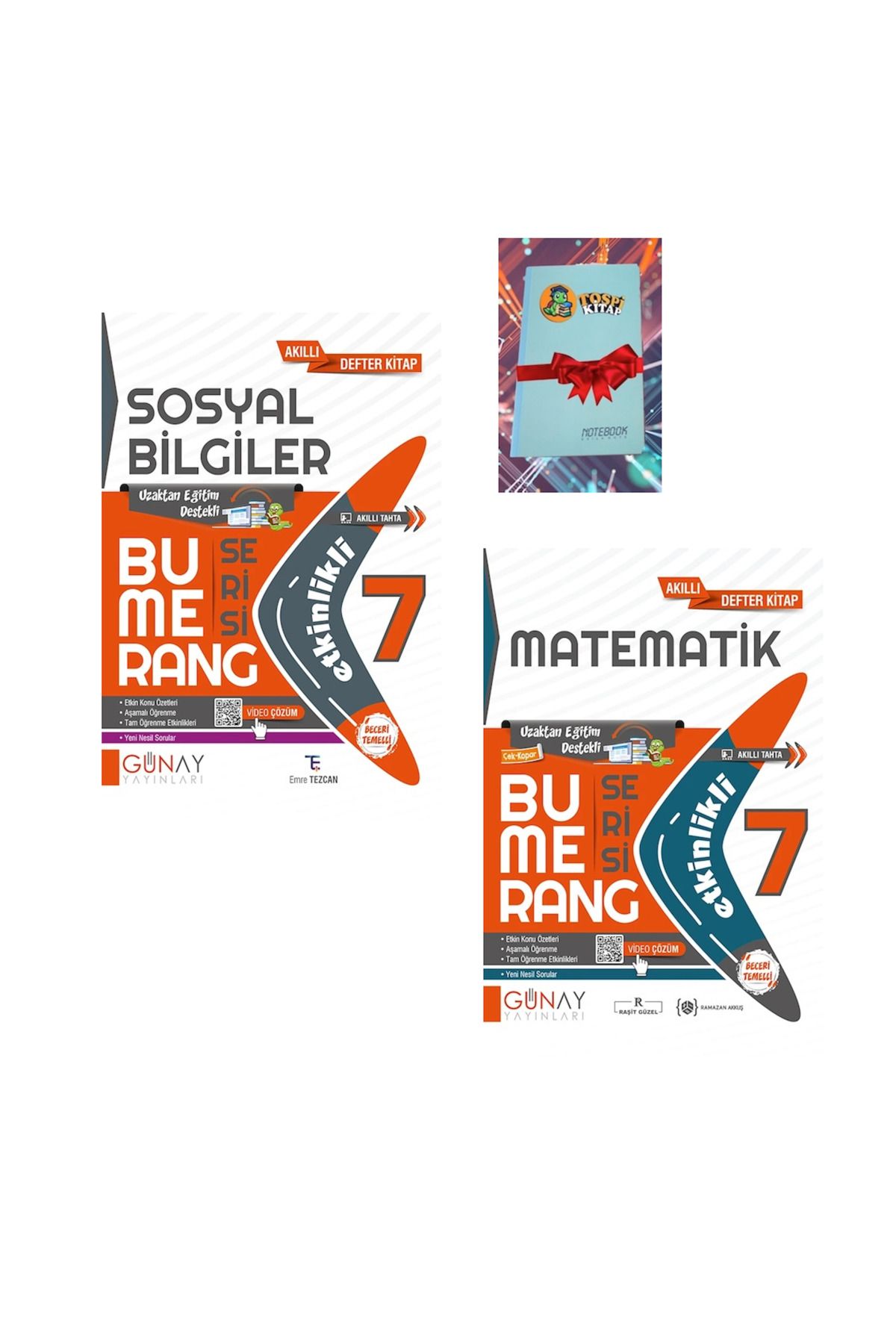 Günay Yayınları 7. Sınıf Bumerang Serisi MATEMATİK + SOSYAL BİLGİLER (NOT DEFTERİ HEDİYE)