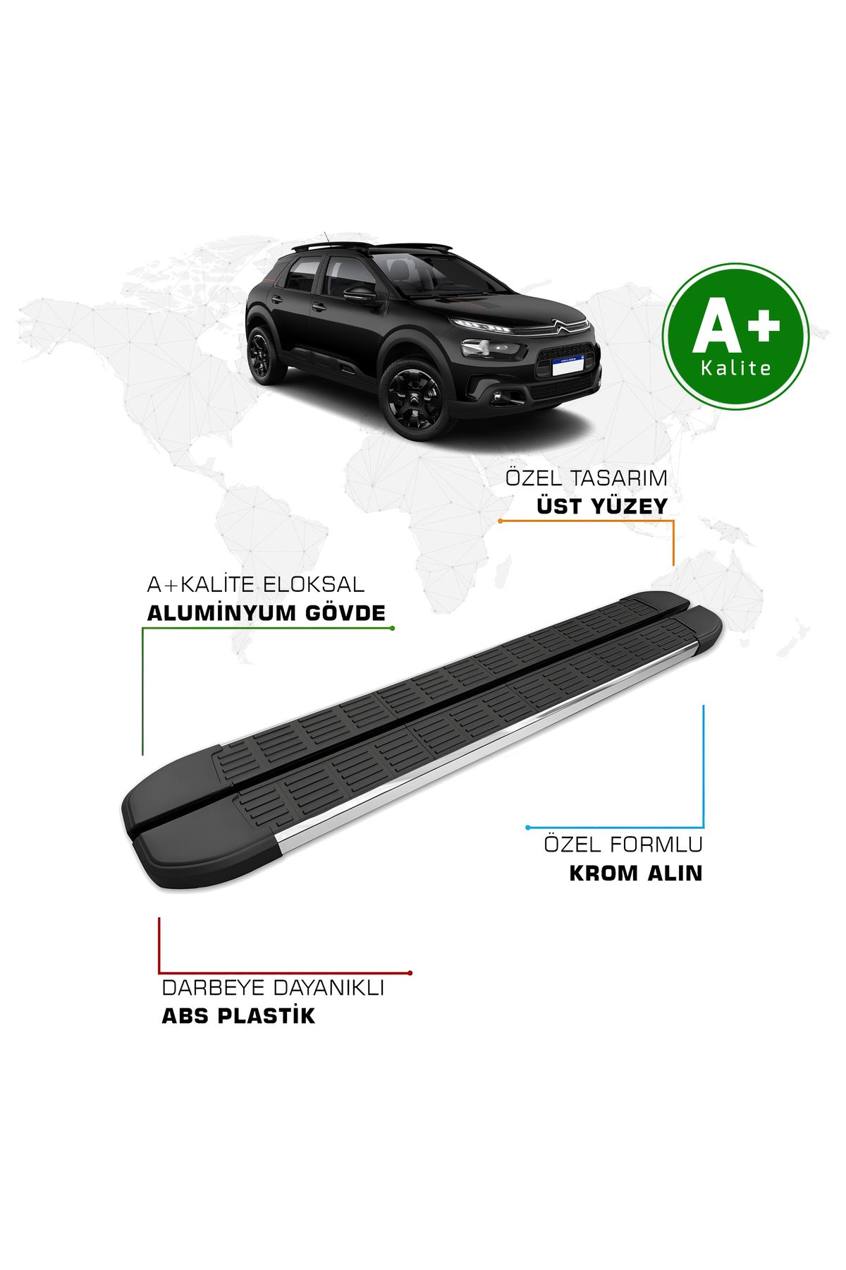 FA OTO AKSESUAR Citroen C4 Cactus Yan Basamak 2014 – 2020 Model S-Line