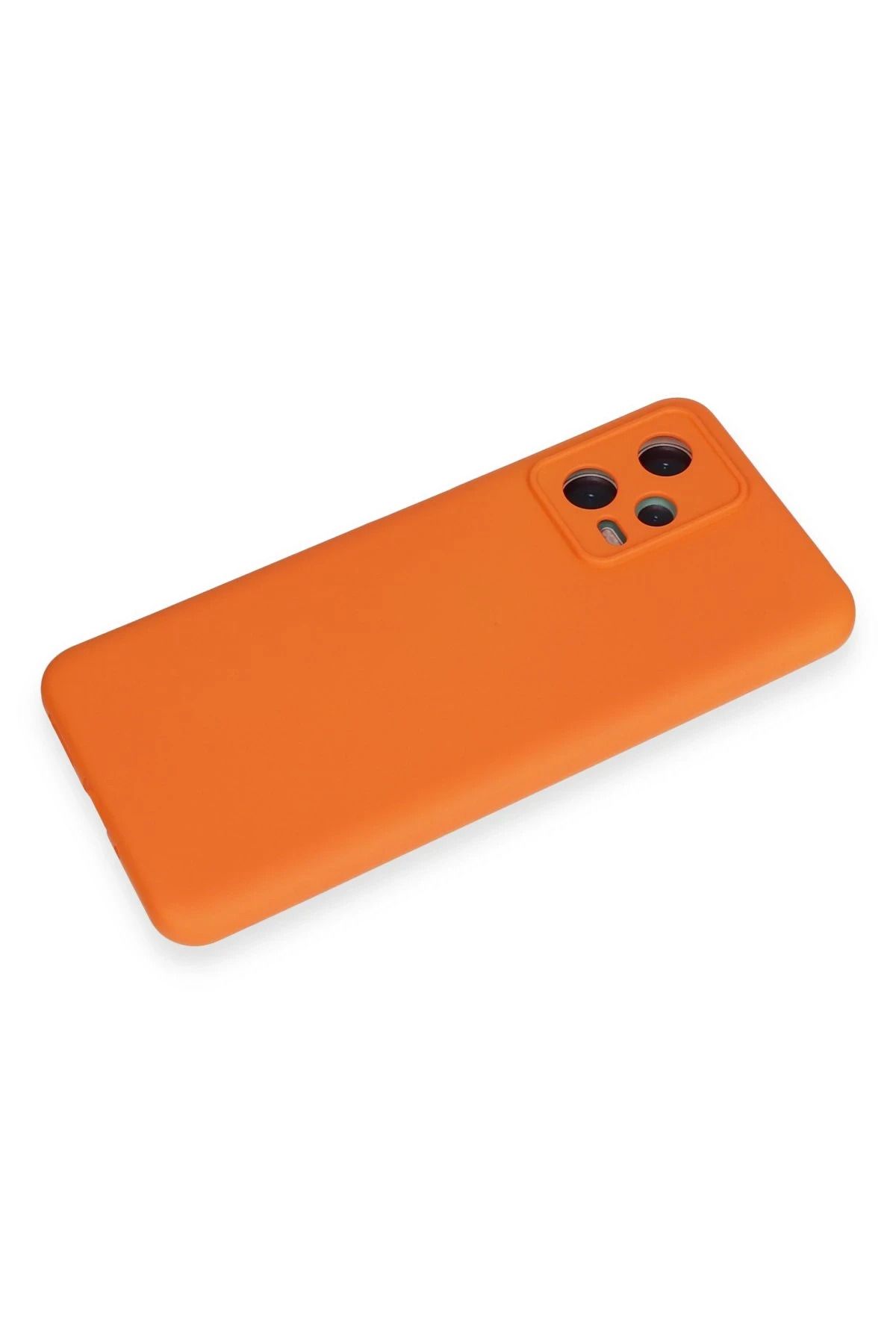 NewFace Xiaomi Redmi Note 12 uyumlu 5G Kılıf Nano içi Kadife Silikon - Turuncu BSTMY