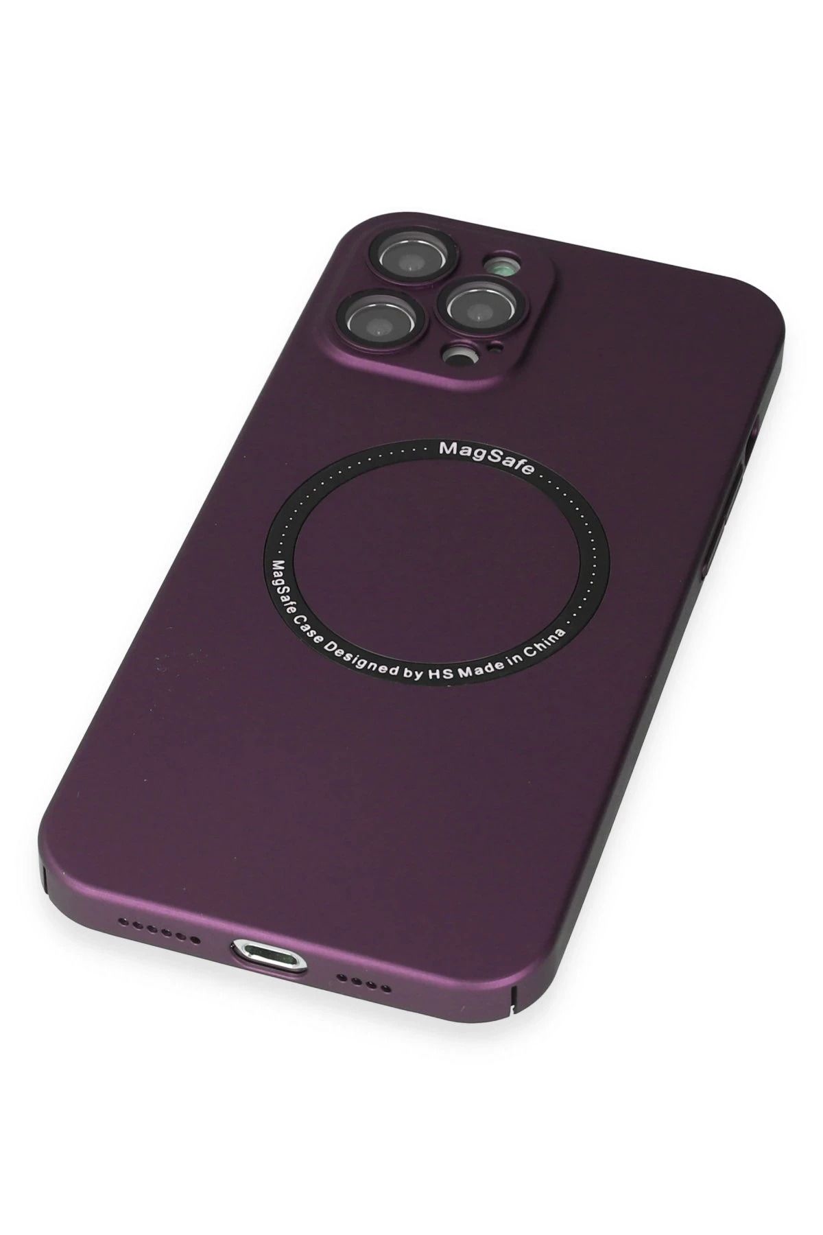 NewFace iPhone 12 Pro Kılıf Jack Magneticsafe Lens Silikon - Mürdüm BSTMY