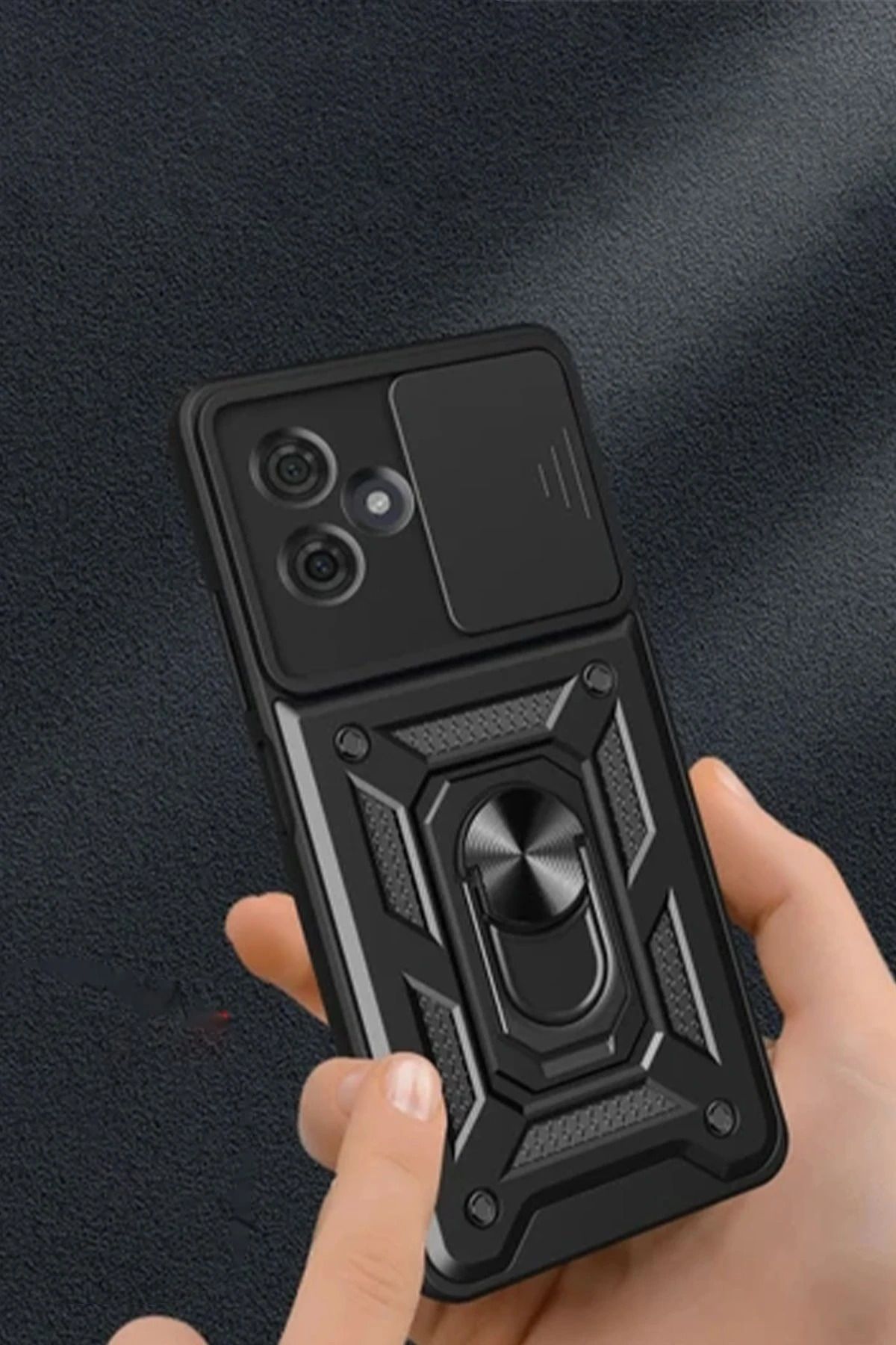 NewFace Xiaomi Redmi Note 13 Pro Plus Kılıf Pars Lens Yüzüklü Silikon - Yeşil DPMAH