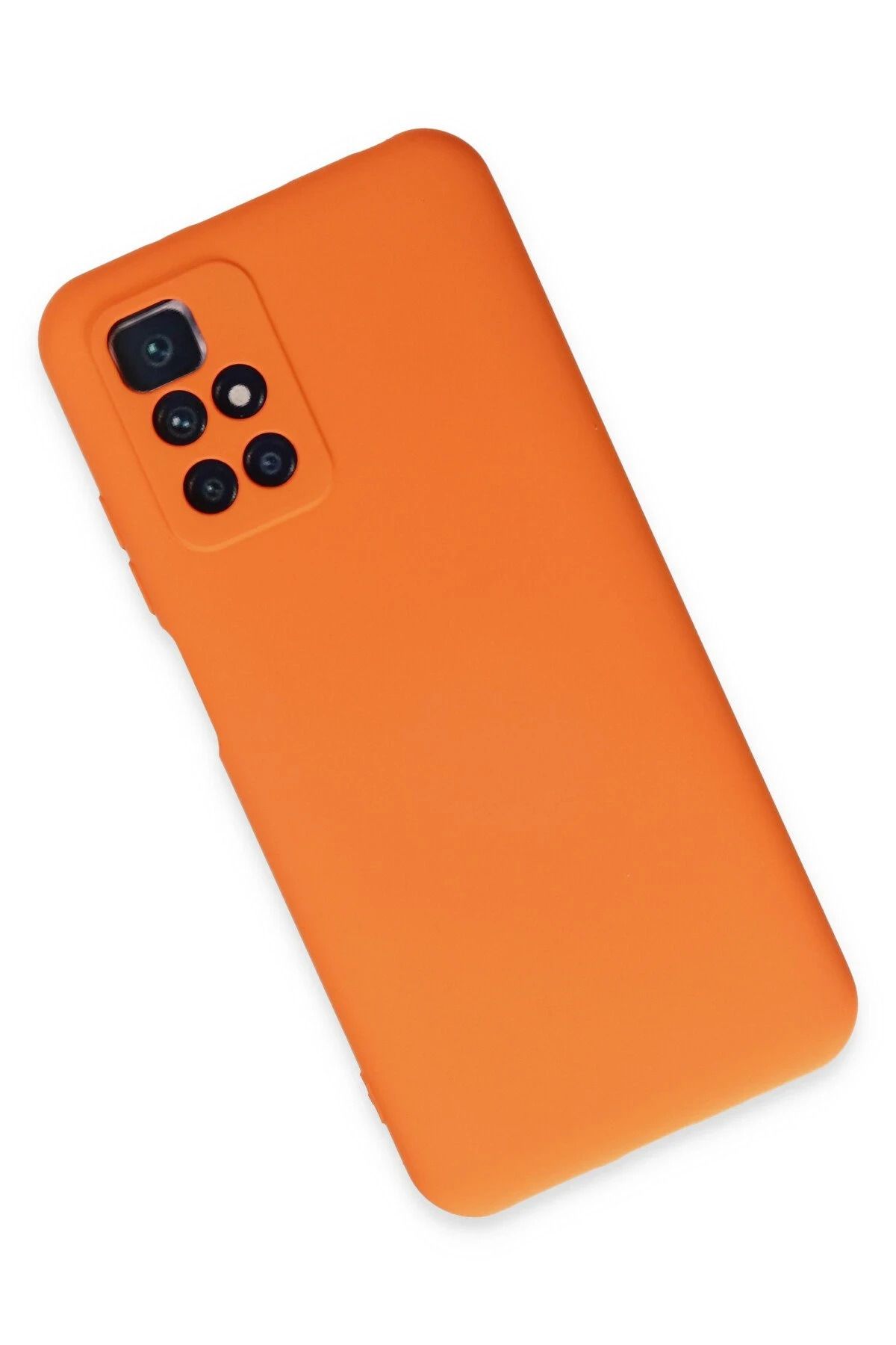 NewFace Xiaomi Redmi 10 2022 Uyumlu Kılıf Nano içi Kadife Silikon - Turuncu BSTMY