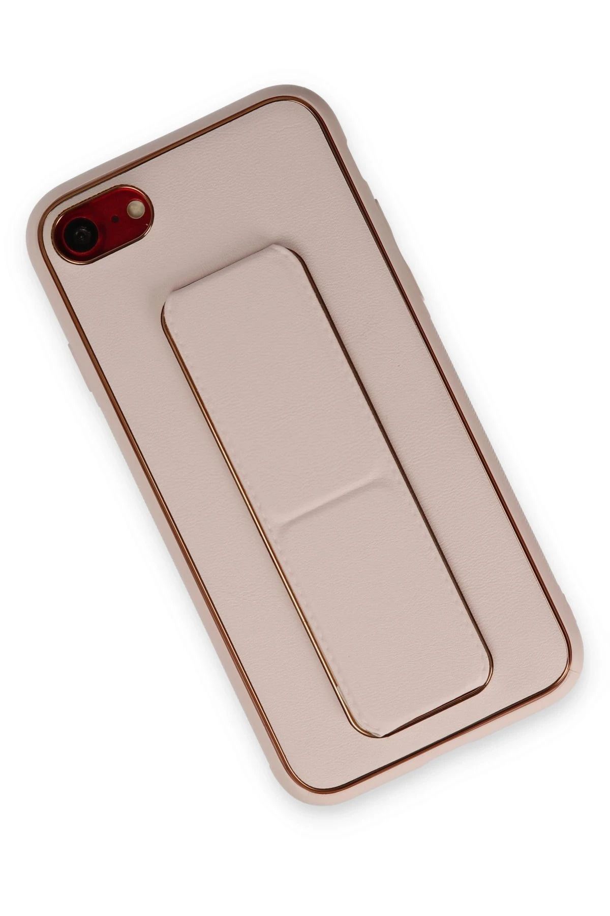 NewFace iPhone 7 Kılıf Coco Deri Standlı Kapak - Pudra BSTMY
