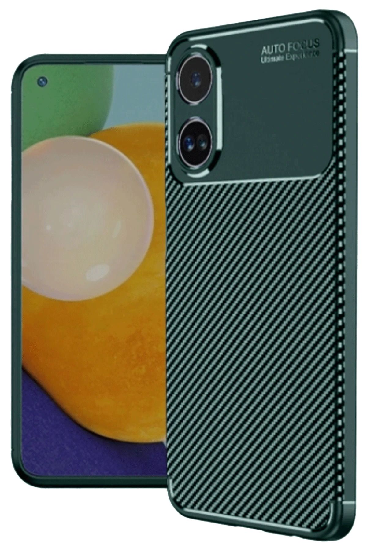 NewFace A38 Kılıf Auto Focus Karbon Kapak - Koyu Yeşil BSTMY