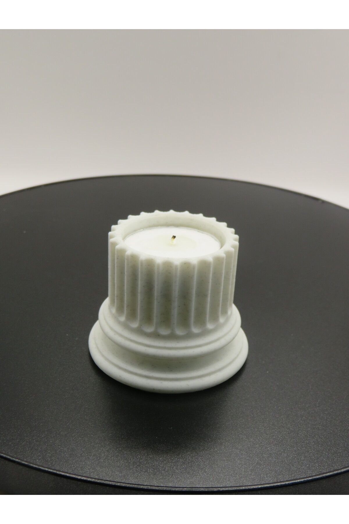 MODA Antik Sütun Tasarımlı Tealight Mumluk – Mermer Görünümlü Dekoratif Mumluk + Mum Dahil