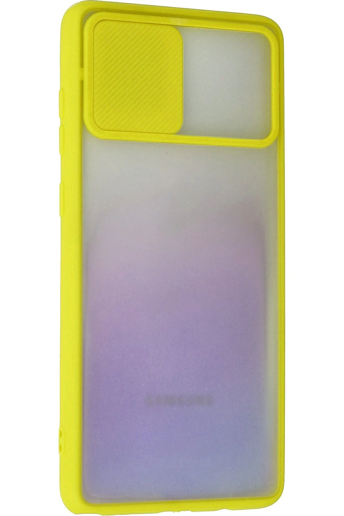 NewFace Samsung Galaxy A81 / Note 10 Lite Kılıf Palm Buzlu Kamera Sürgülü Silikon - Sarı BSTMY