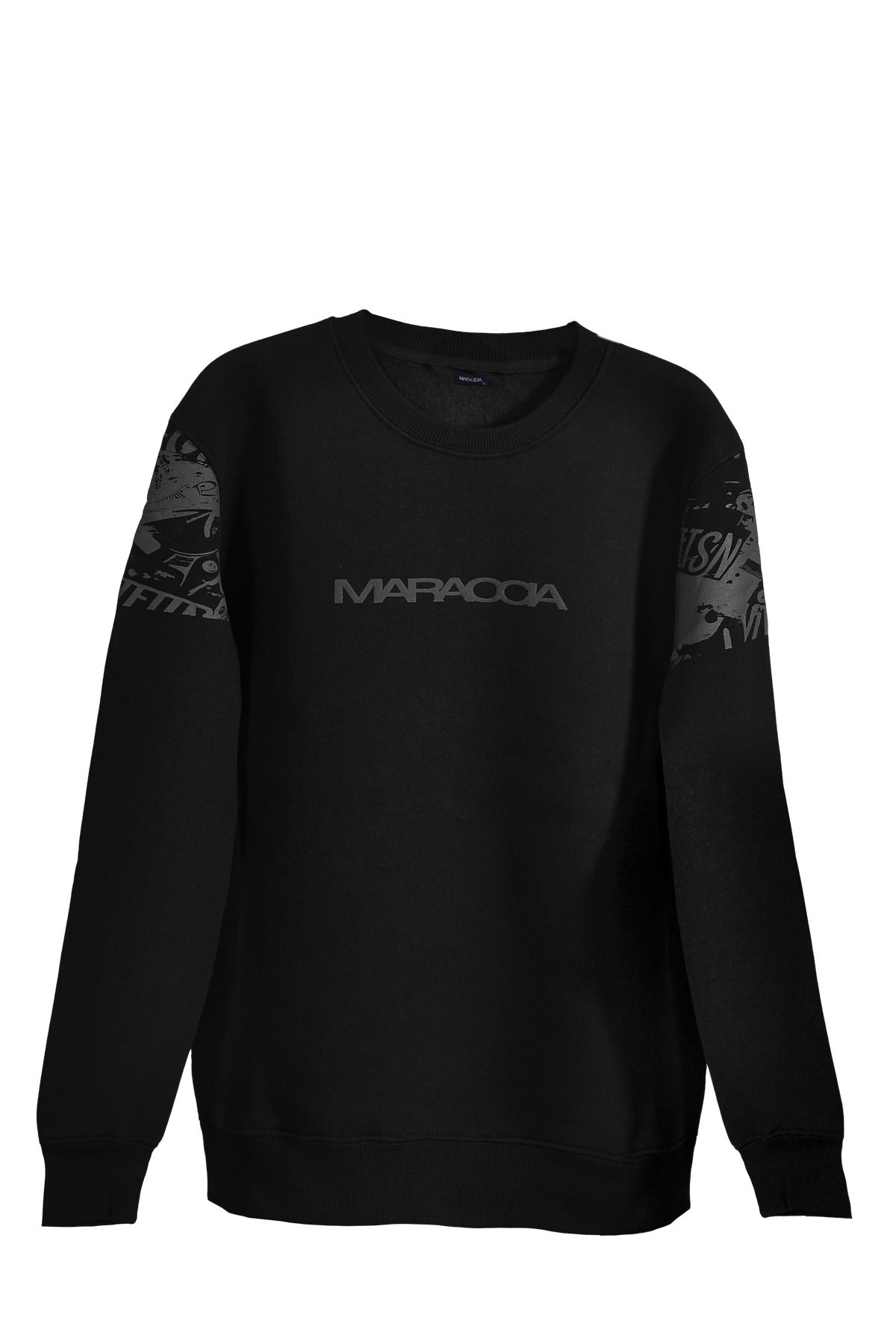 maraccia Siyah Unisex Kadın & Erkek Sweatshirt