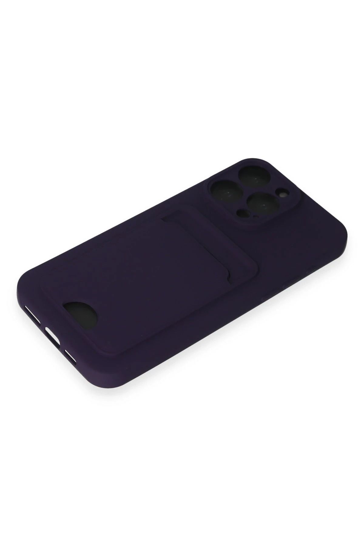 NewFace iPhone 15 Pro Max Kılıf Kelvin Kartvizitli Silikon - Derin Mor BSTMY