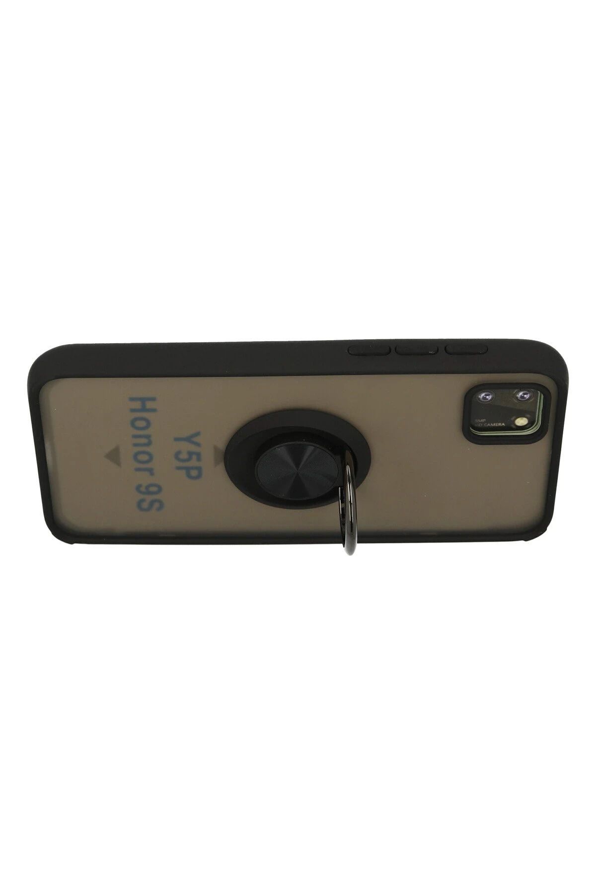 NewFace Huawei Y5P Kılıf Montreal Yüzüklü Silikon Kapak - Siyah GLSTD