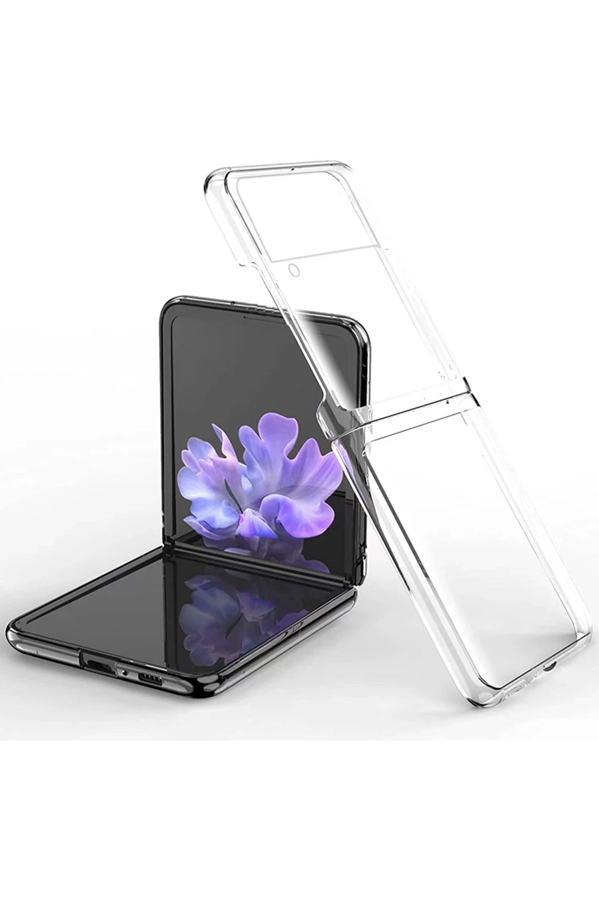 NewFace Samsung Galaxy Z Flip 3 Kılıf Fold TPU Silikon - Şeffaf DPMAH