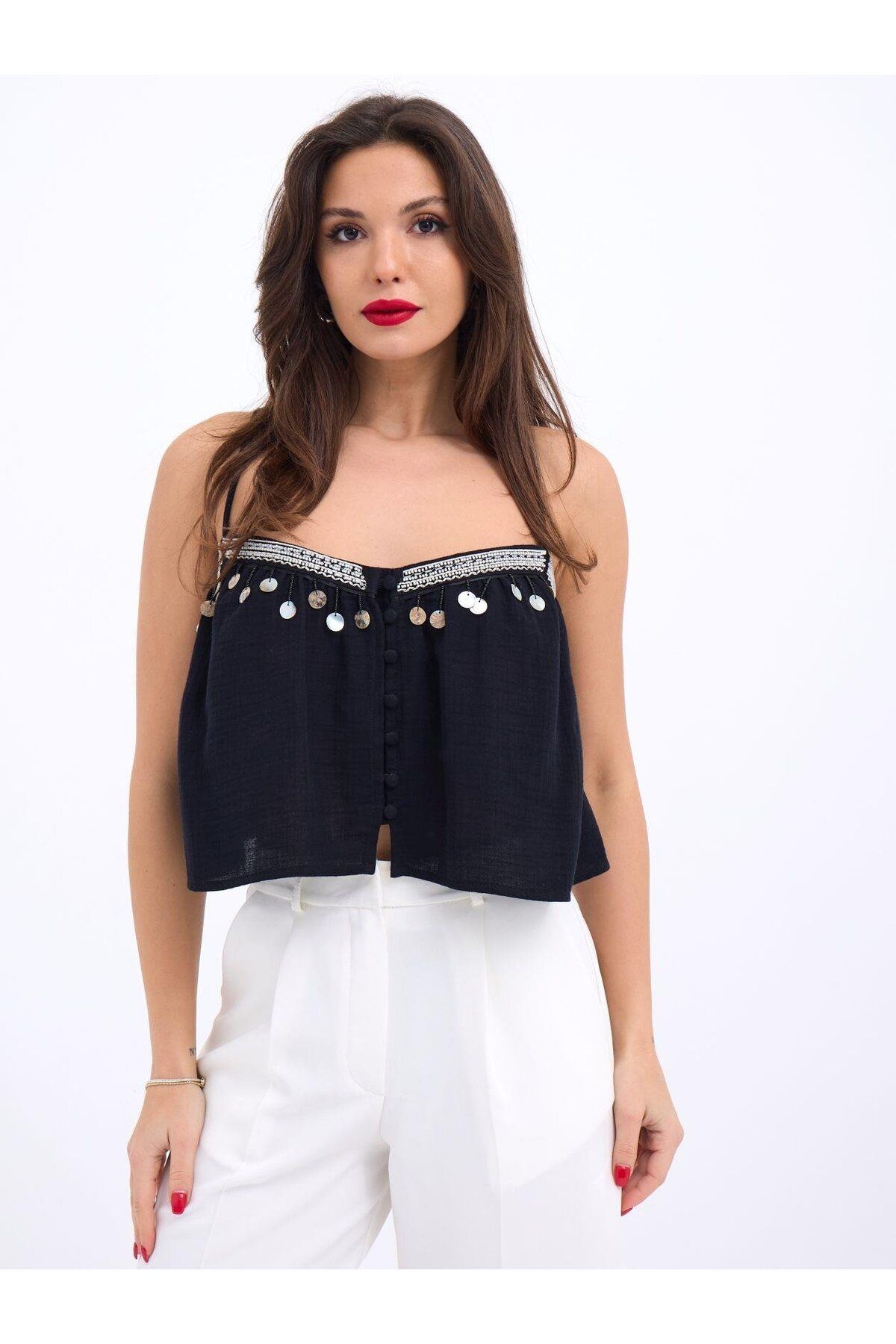 ARUZ MODA 6989 BLUZ-SİYAH