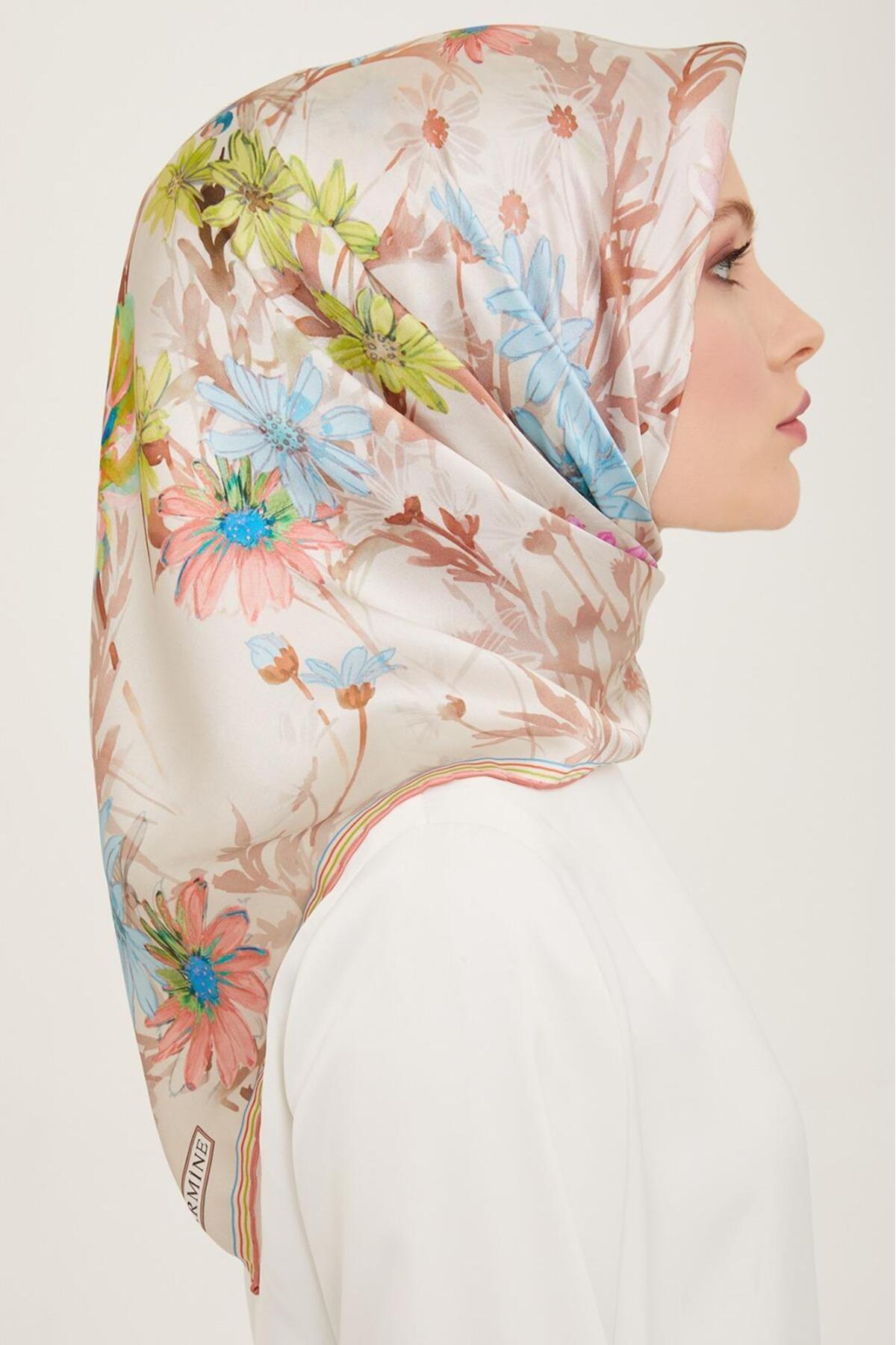 Armine-Eșarfă de mătase 2024 Vara - 9129-86 Soft Stone Twill 3