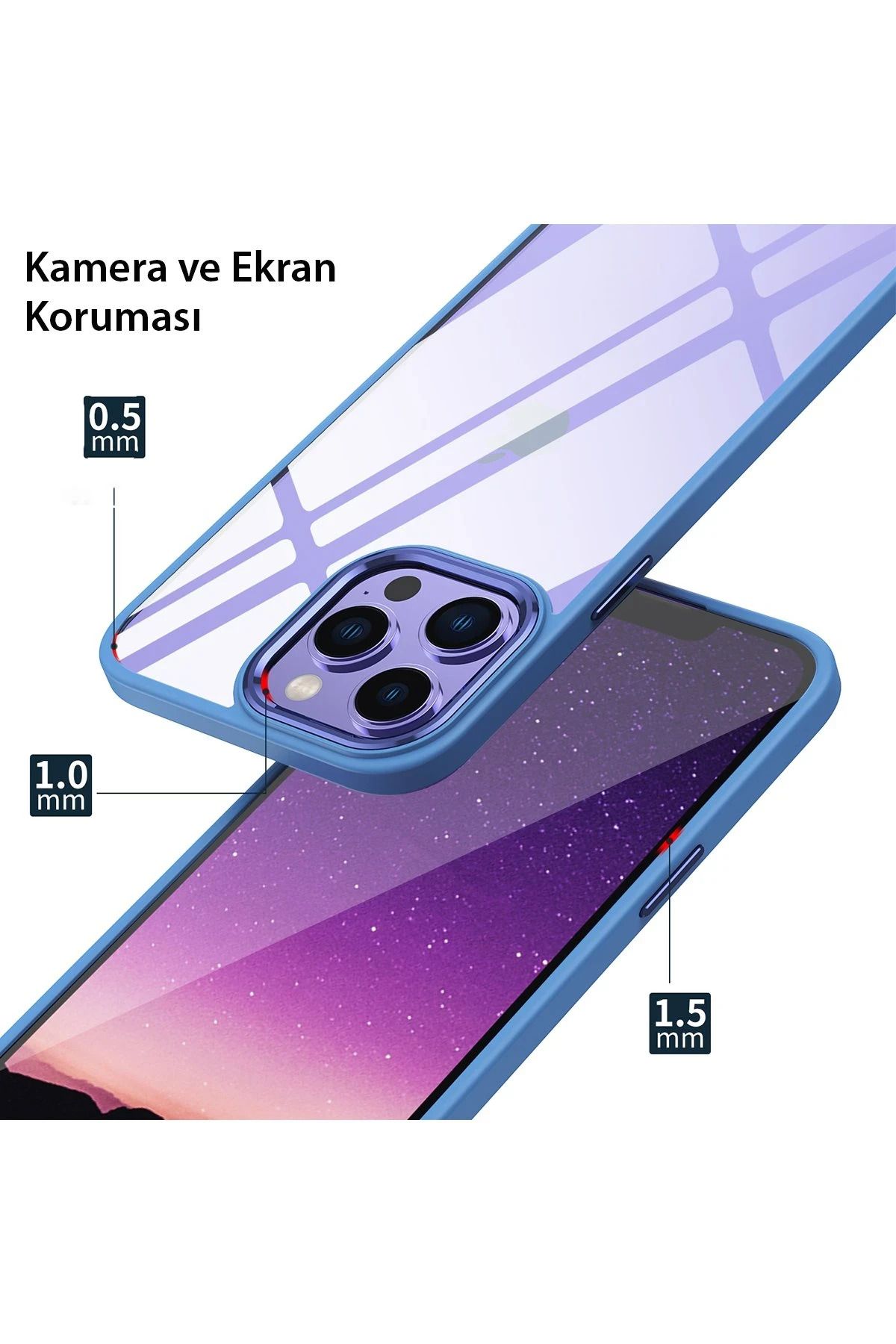 NewFace iPhone 13 Pro Max Kılıf Power Silikon - Mor BSTMY