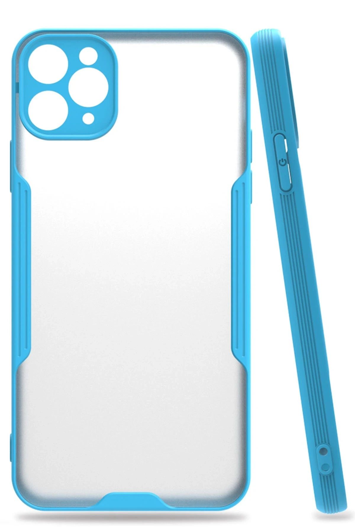 NewFace iPhone 11 Pro Kılıf Platin Silikon - Mavi BSTMY