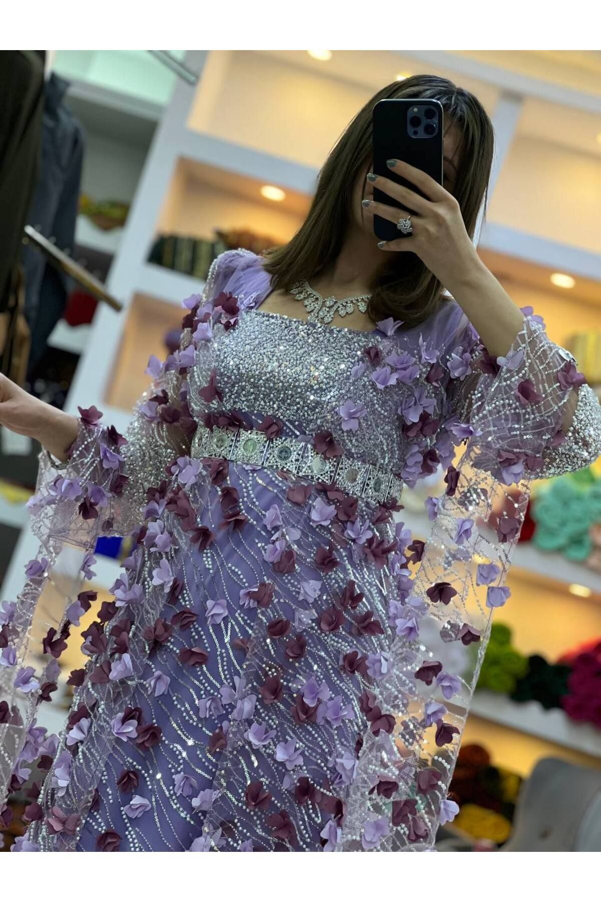 SOLİN YÖRESEL Kadın Yöresel Elbise Düğünlük Kaftan Abiye (Görseldeki Aksesuarlar Dahildir)