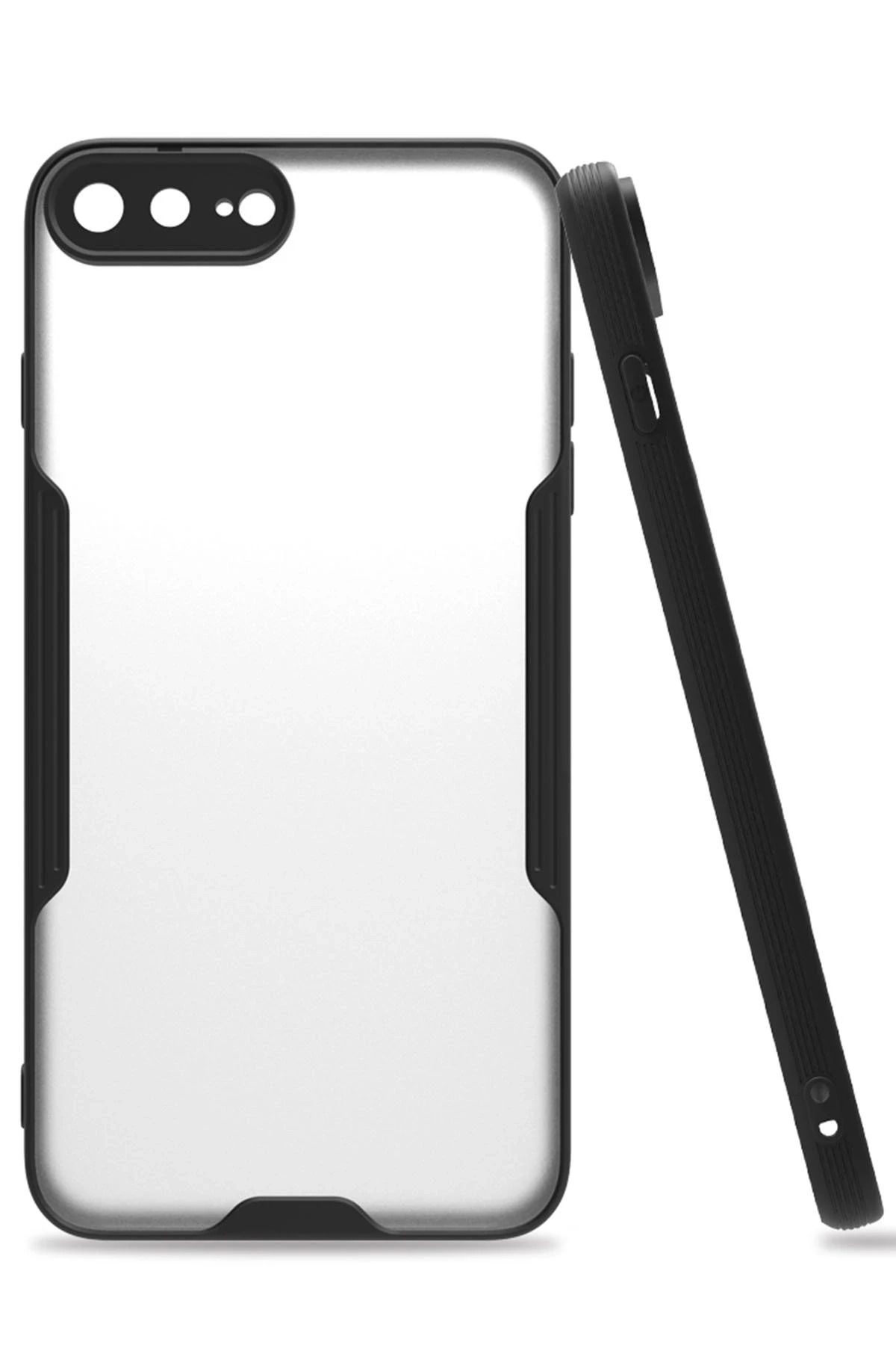 NewFace iPhone 7 Plus Kılıf Platin Silikon - Siyah BSTMY