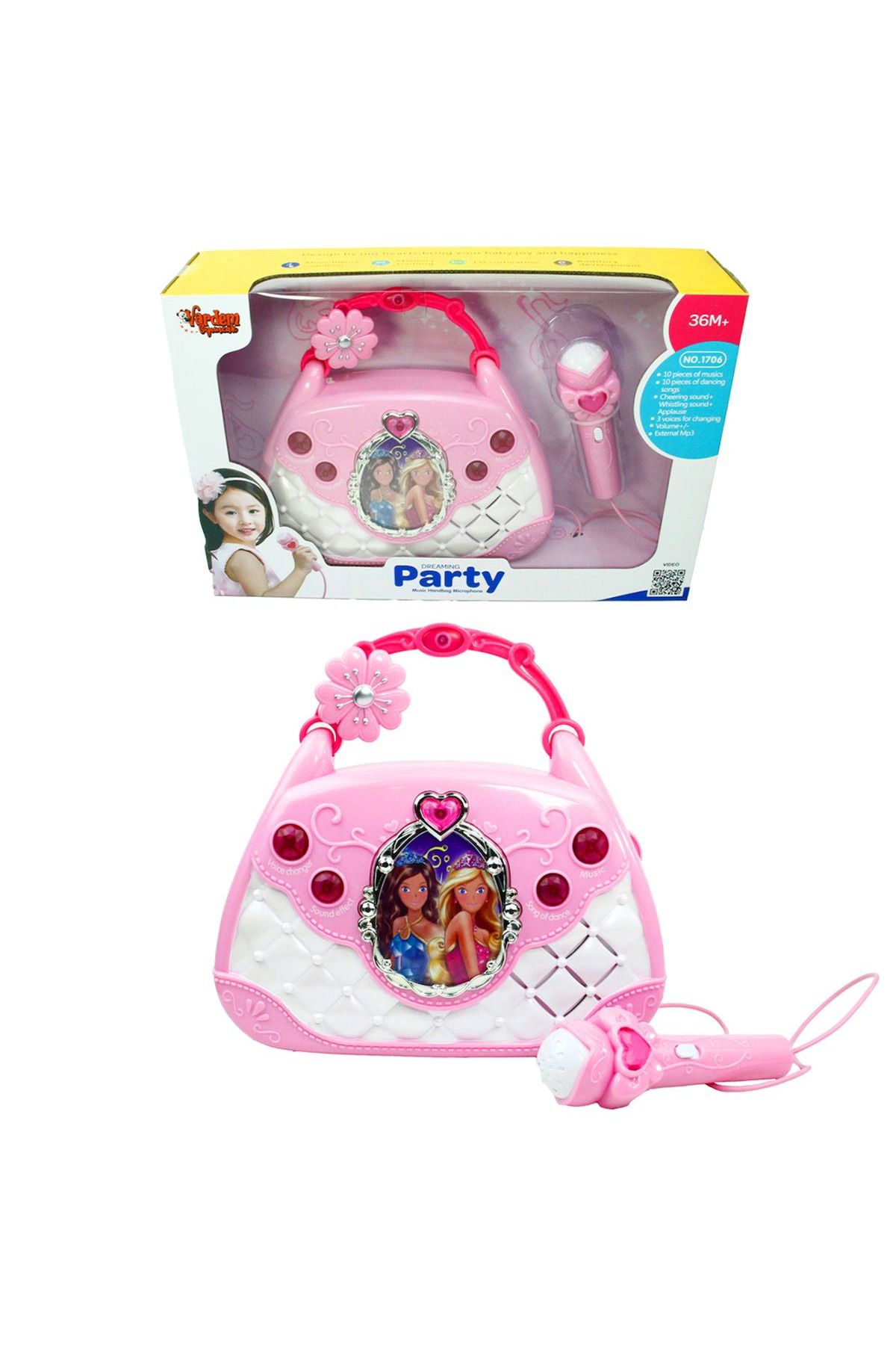 VARDEM OYUNCAK DREAMİNG PARTY MÜZİK EL ÇANTASI MP3+MİKROFON 36M+