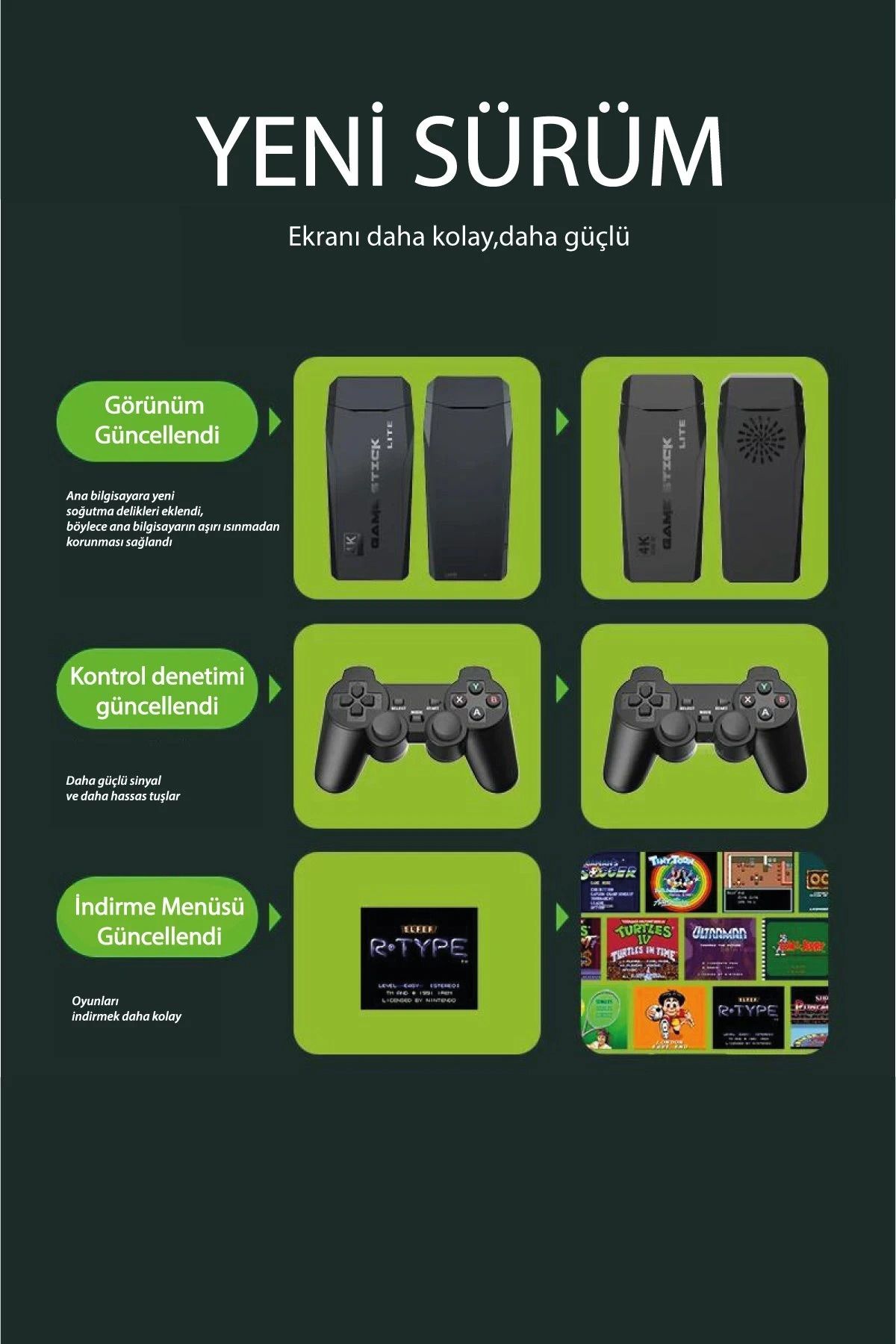 NewFace M8 64GB Dual Pad 4K Game Stick - Siyah BSTMY