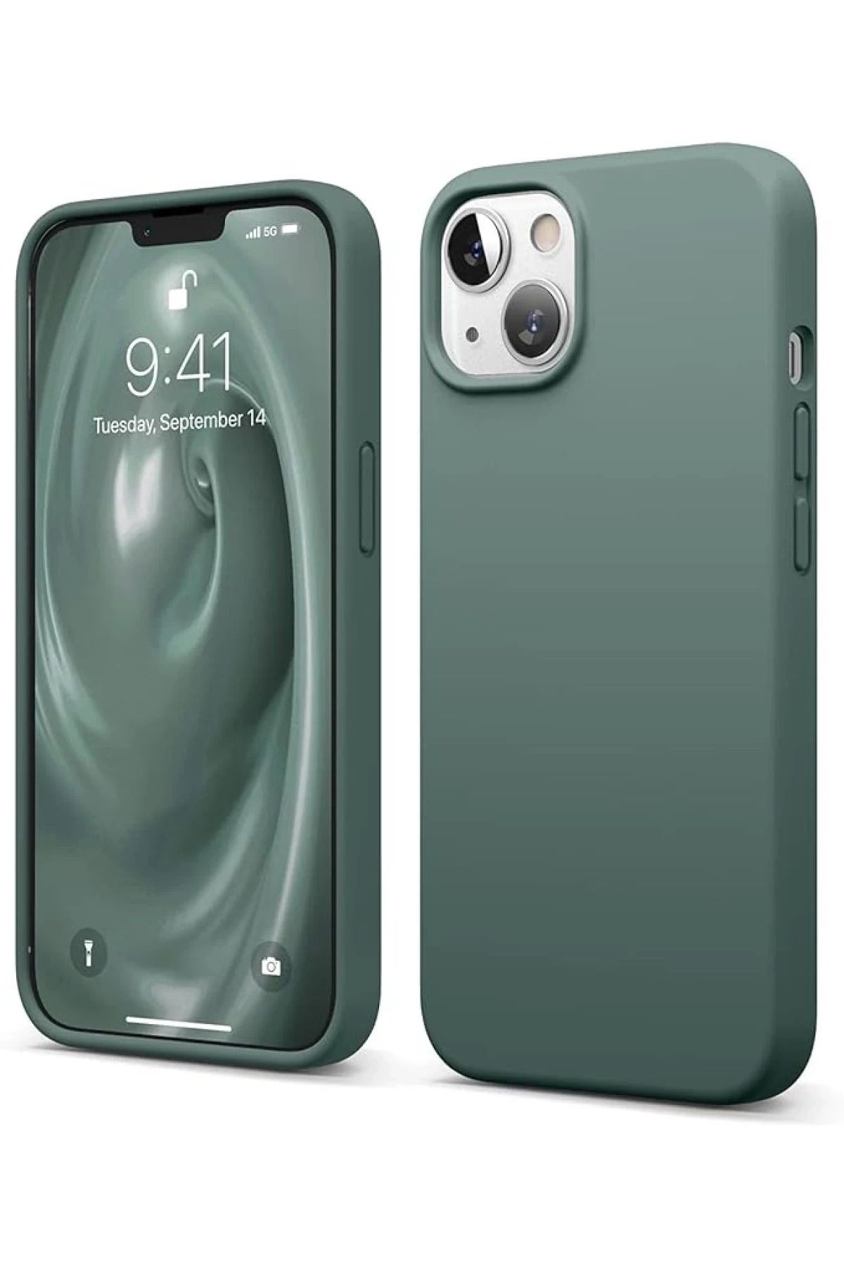 NewFace iPhone 14 Kılıf First Silikon - Koyu Yeşil DPMAH