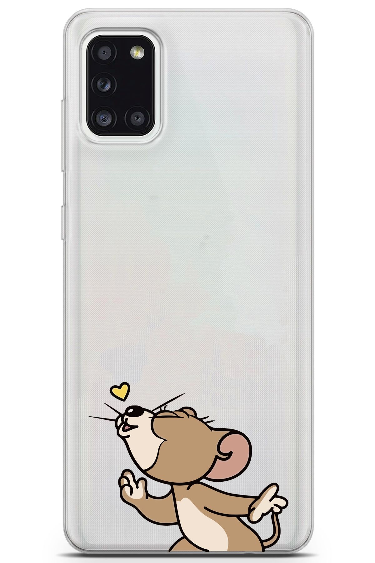 moonset Samsung Galaxy A31 Uyumlu Jerry Tasarımlı Baskılı Şeffaf Telefon Kılıfı
