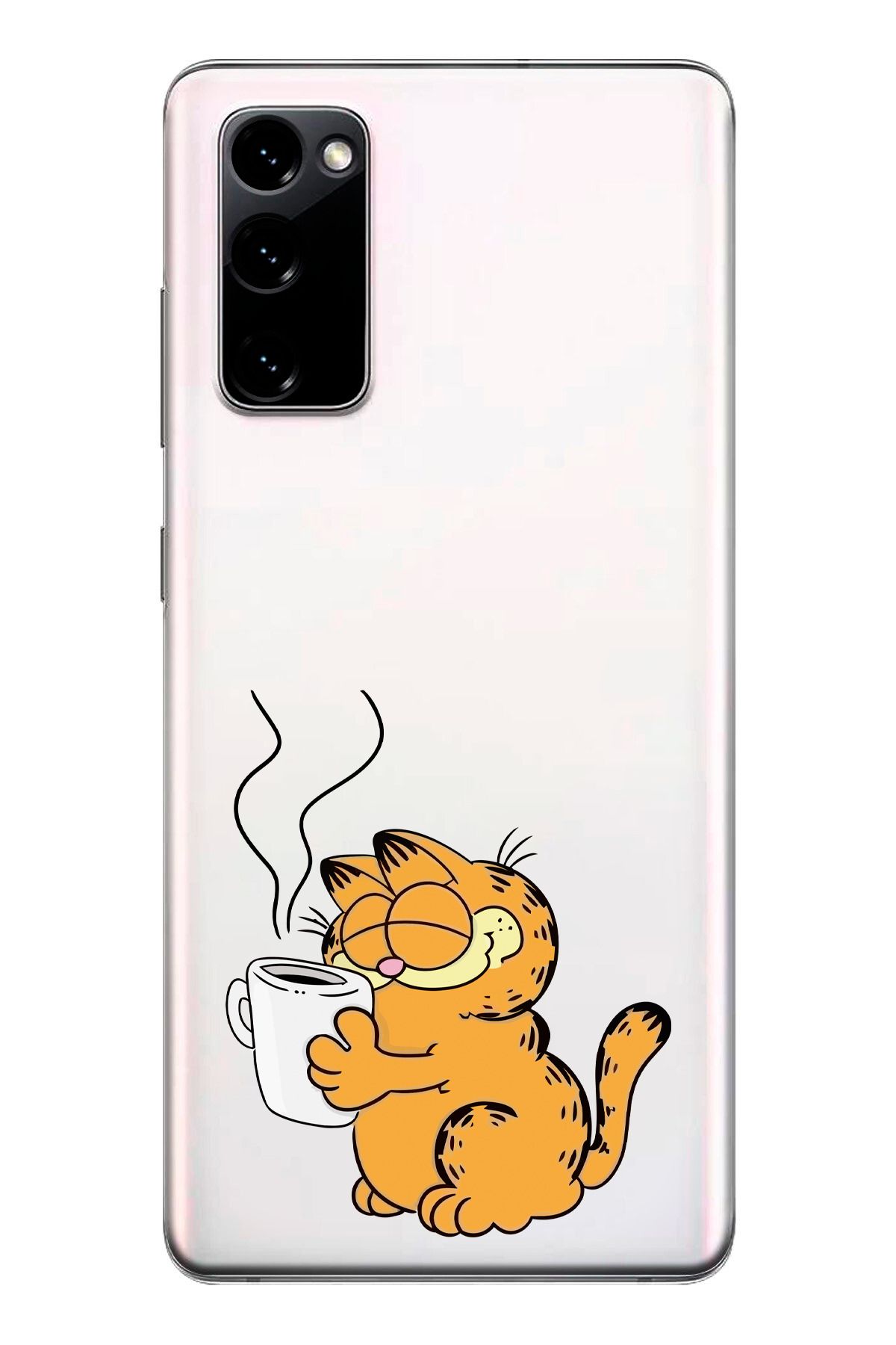 moonset Samsung Galaxy S20 FE Uyumlu Garfield Tasarımlı Baskılı Şeffaf Telefon Kılıfı