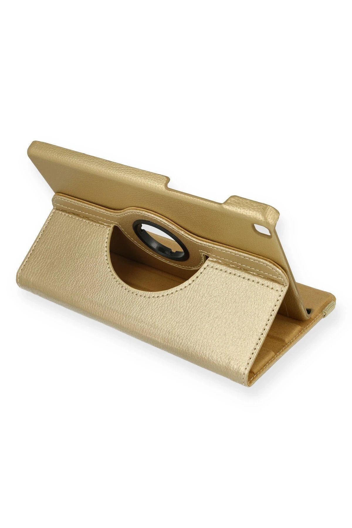 NewFace Samsung Galaxy Tab A9 Kılıf 360 Tablet Deri Kılıf - Gold BSTMY