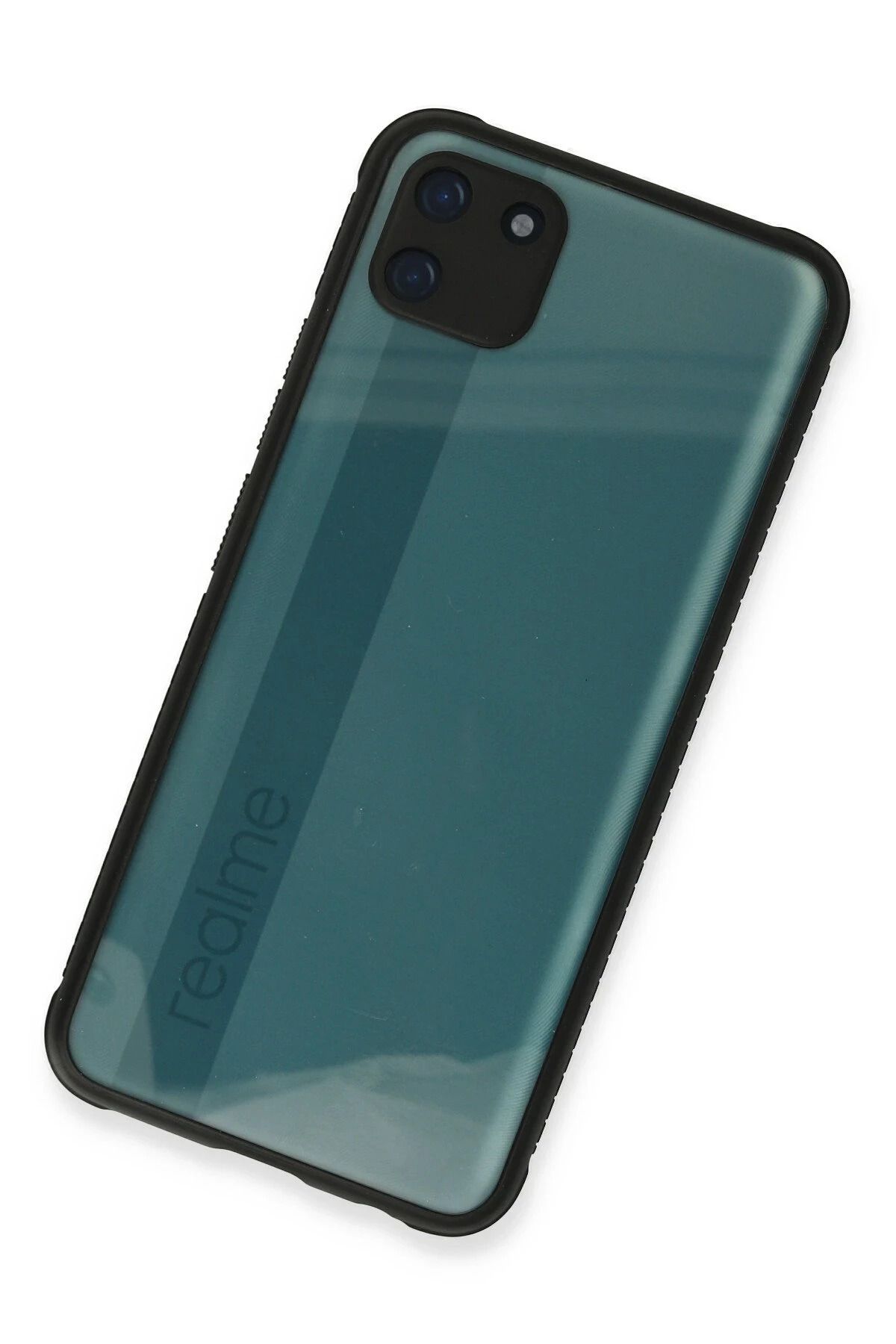 NewFace Realme C11 Kılıf Miami Şeffaf Silikon - Siyah BSTMY