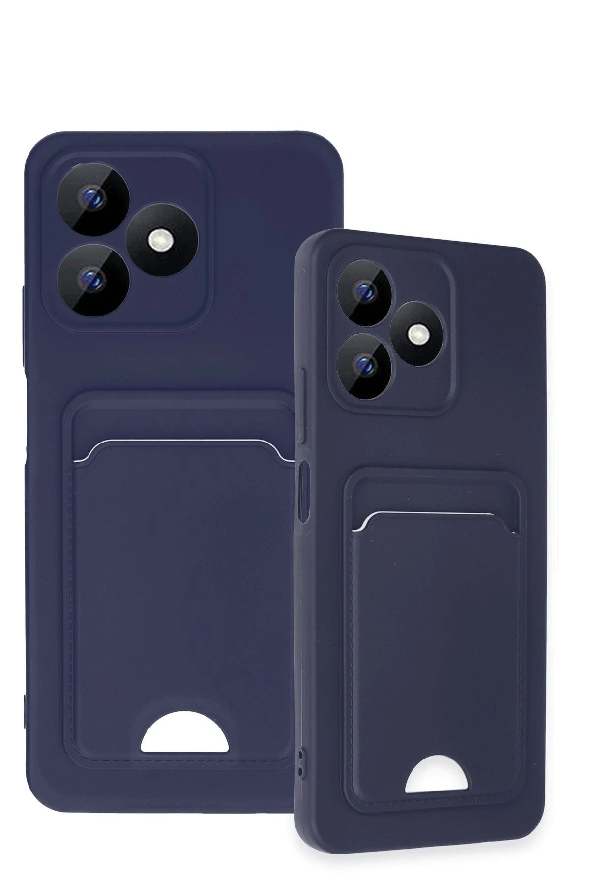 NewFace Realme Note 50 4G Kılıf Kelvin Kartvizitli Silikon - Lacivert BSTMY