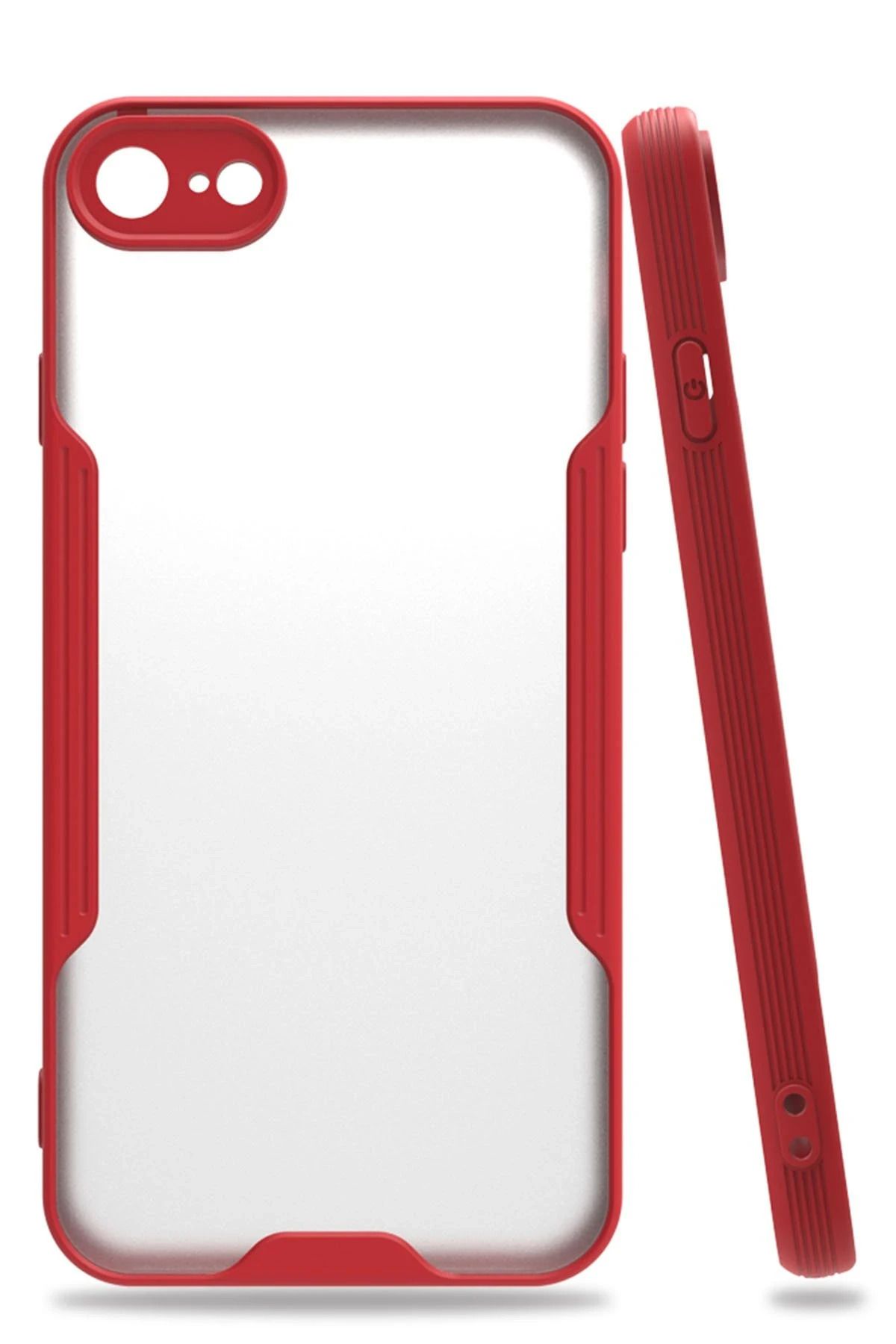 NewFace iPhone 7 Kılıf Platin Silikon - Kırmızı BSTMY