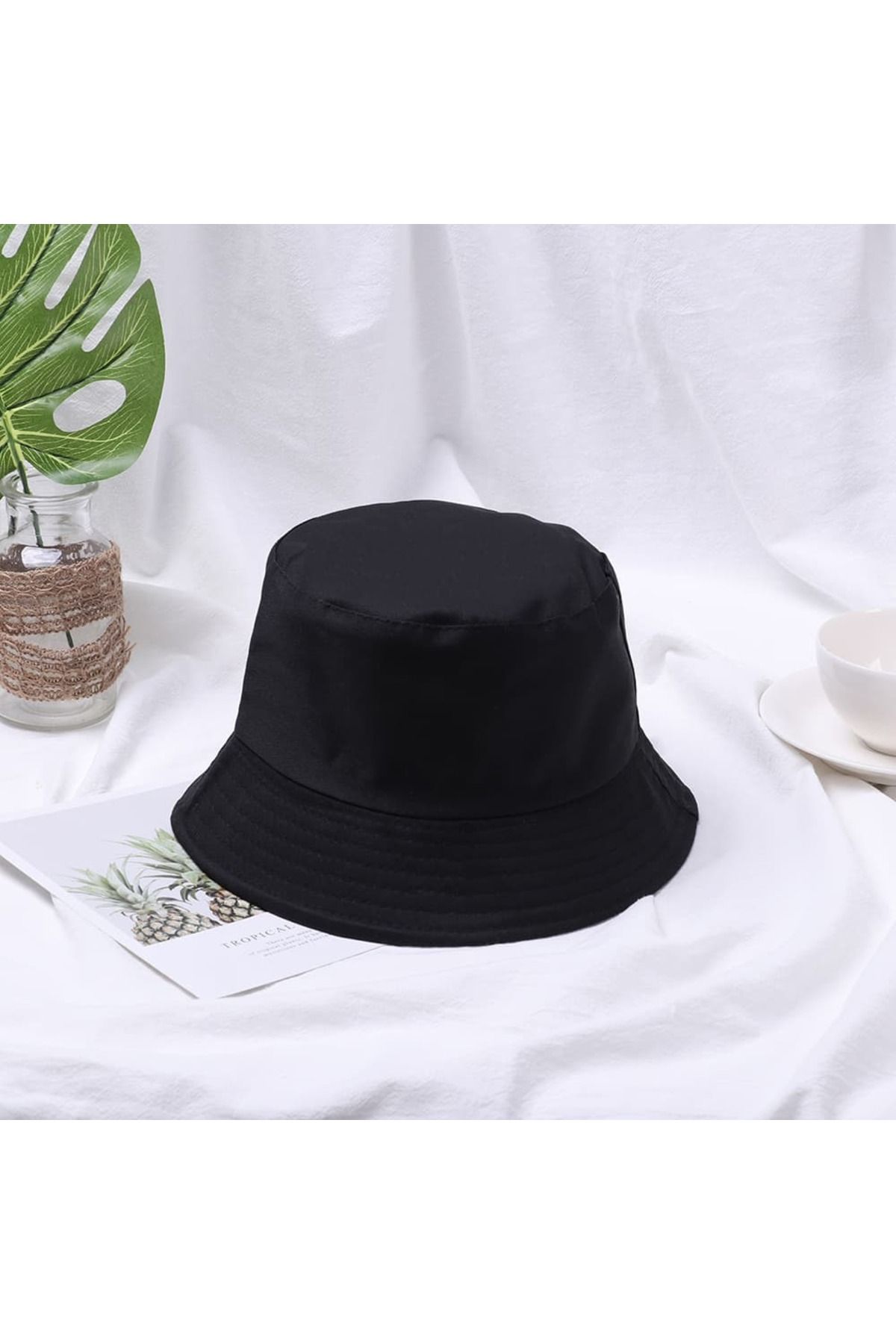 WOHOME Düz Renk Balıkçı Bucket Unisex Balıkçı Şapkası