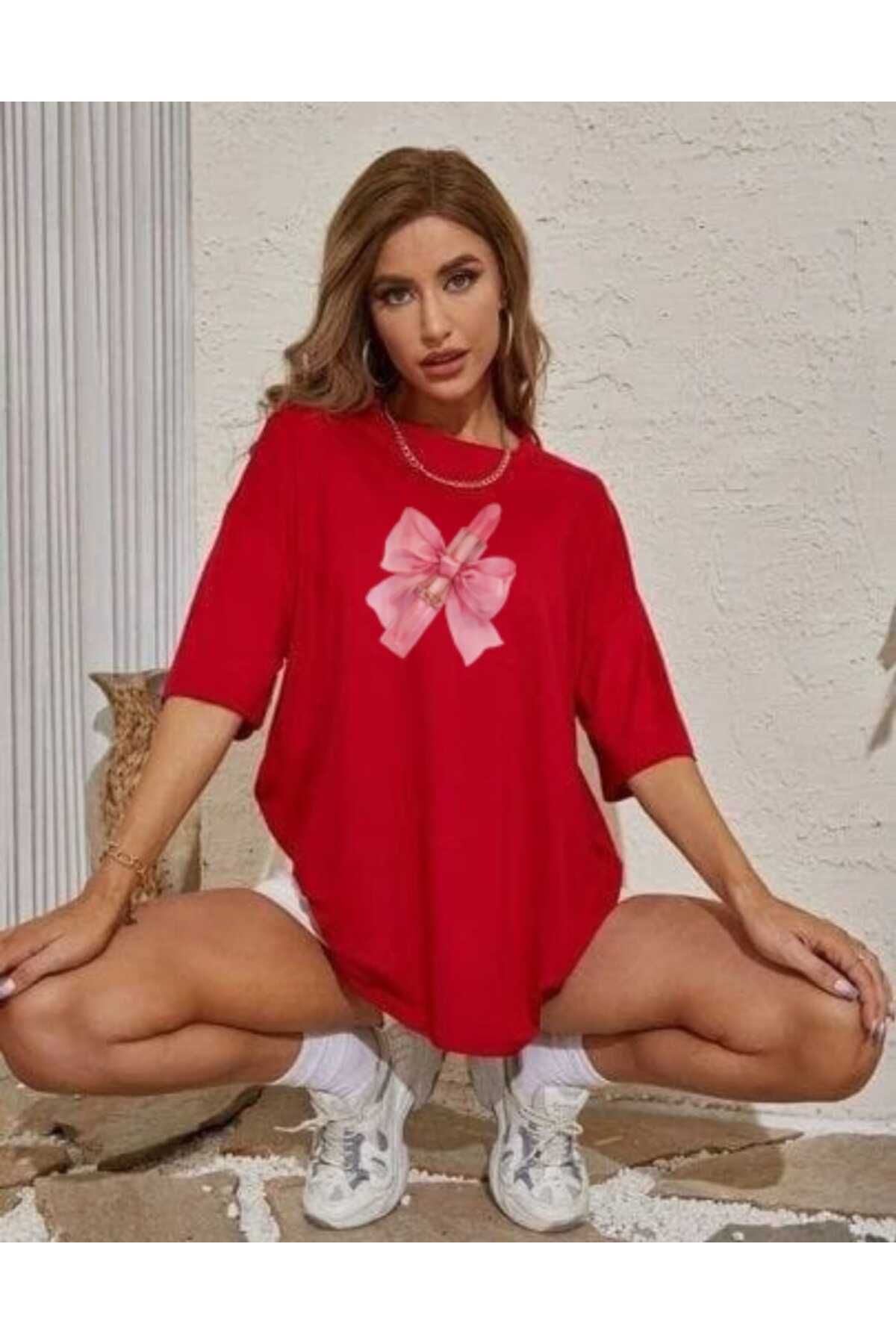 TekTarzz Unisex Ruj Baskılı Tasarım Tshirt