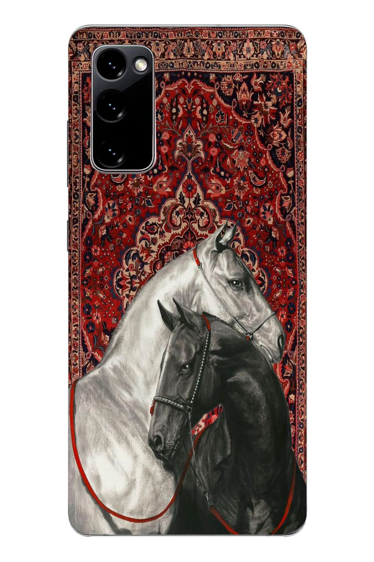moonset Samsung Galaxy S20 FE Uyumlu Atlar Tasarımlı Baskılı Şeffaf Telefon Kılıfı