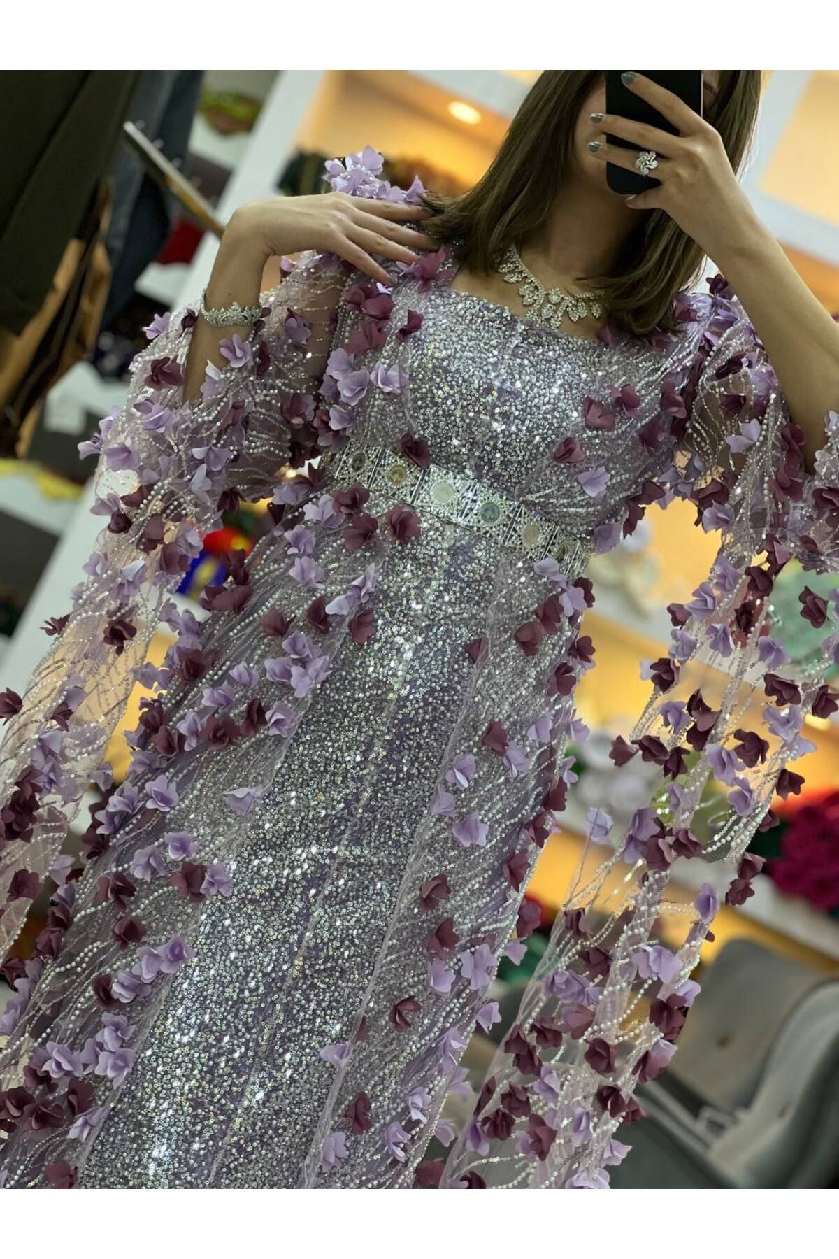 SOLİN YÖRESEL Kadın Yöresel Elbise Düğünlük Kaftan Abiye (Görseldeki Aksesuarlar Dahildir)