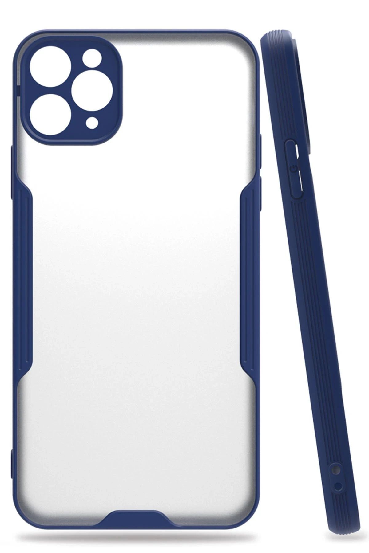 NewFace iPhone 11 Pro Max Kılıf Platin Silikon - Lacivert BSTMY