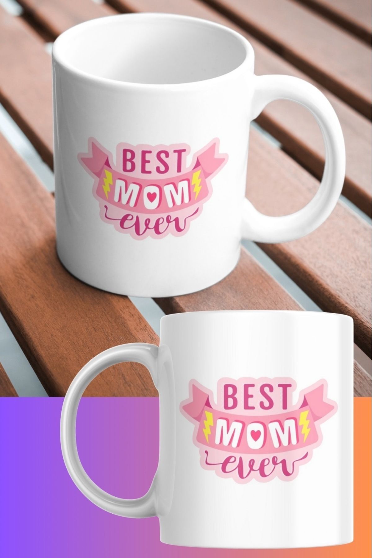 Hediye Gurmesi En İyi Anne Porselen Kupa Bardak , Best Mom Ever Yazılı Tasarım , Anneler Günü Hediyesi