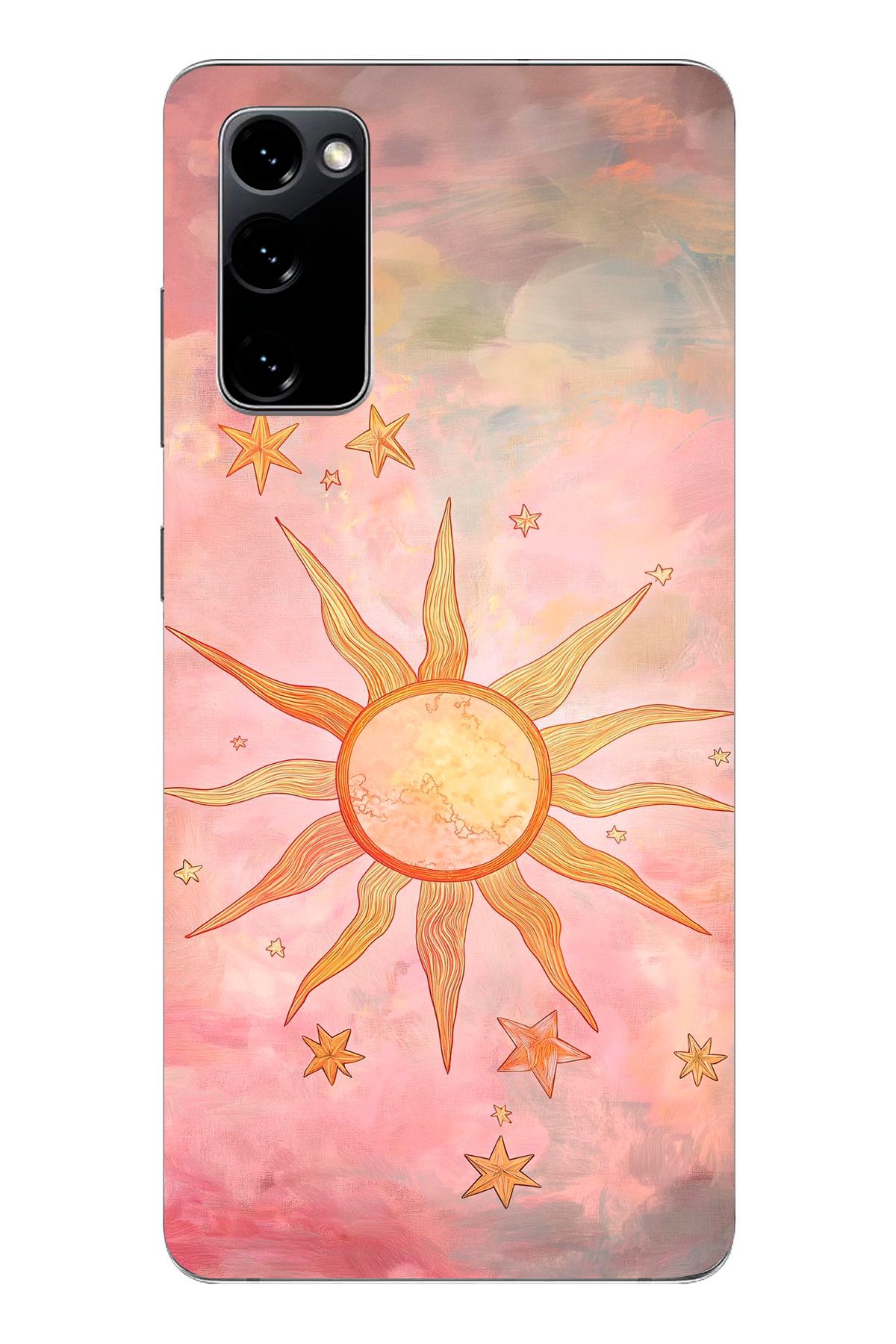 moonset Samsung Galaxy S20 FE Uyumlu Güneş Tasarımlı Baskılı Şeffaf Telefon Kılıfı