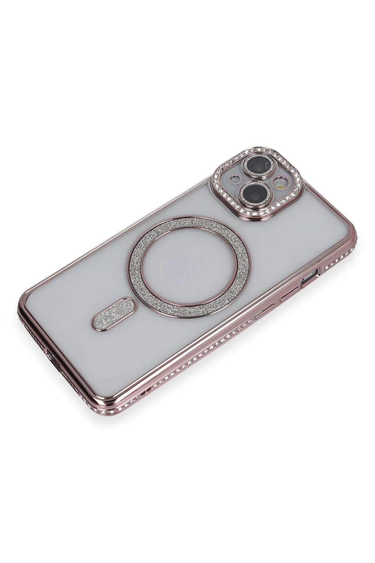NewFace iPhone 13 Kılıf Joke Simli Magneticsafe Kılıf - Pembe BSTMY