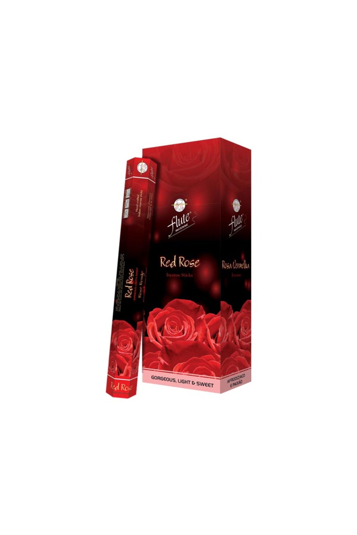 Flute ÇUBUK TÜTSÜ KIRMIZI GÜL HEXA (RED ROSE) 6*20=120 ÇUBUK