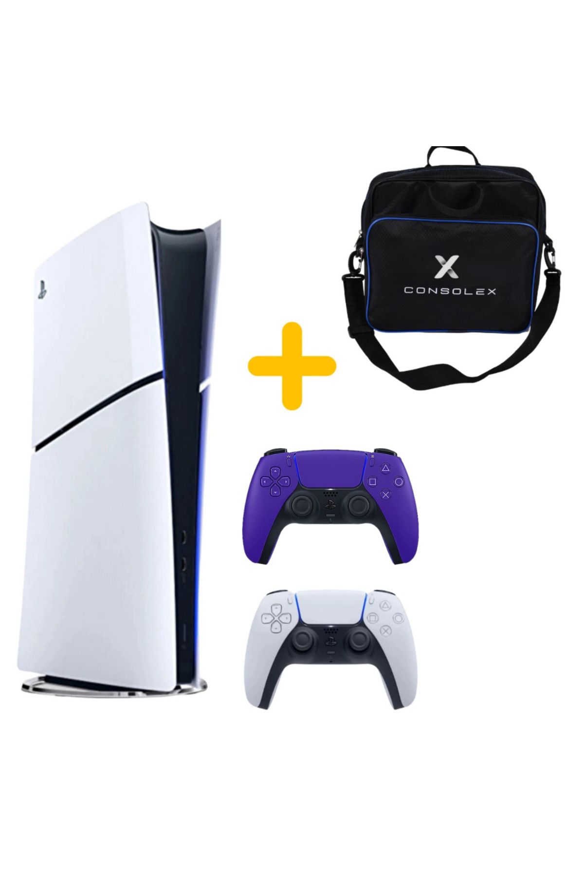 Sony Playstation 5 - CFI 2016 Avrupa - Slim Dijital Versiyon - Çift Kol (Mor) + ÇANTA
