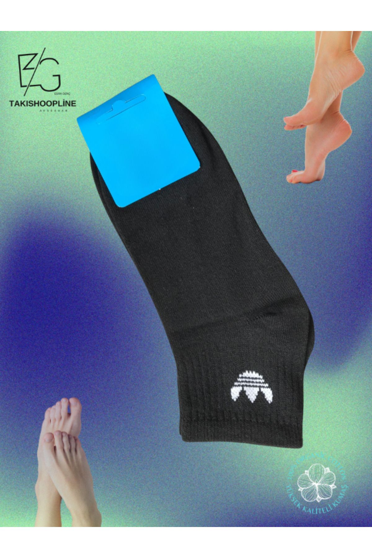 Takıshoopline Patik Çorap %100 Cotton Unisex A kalite