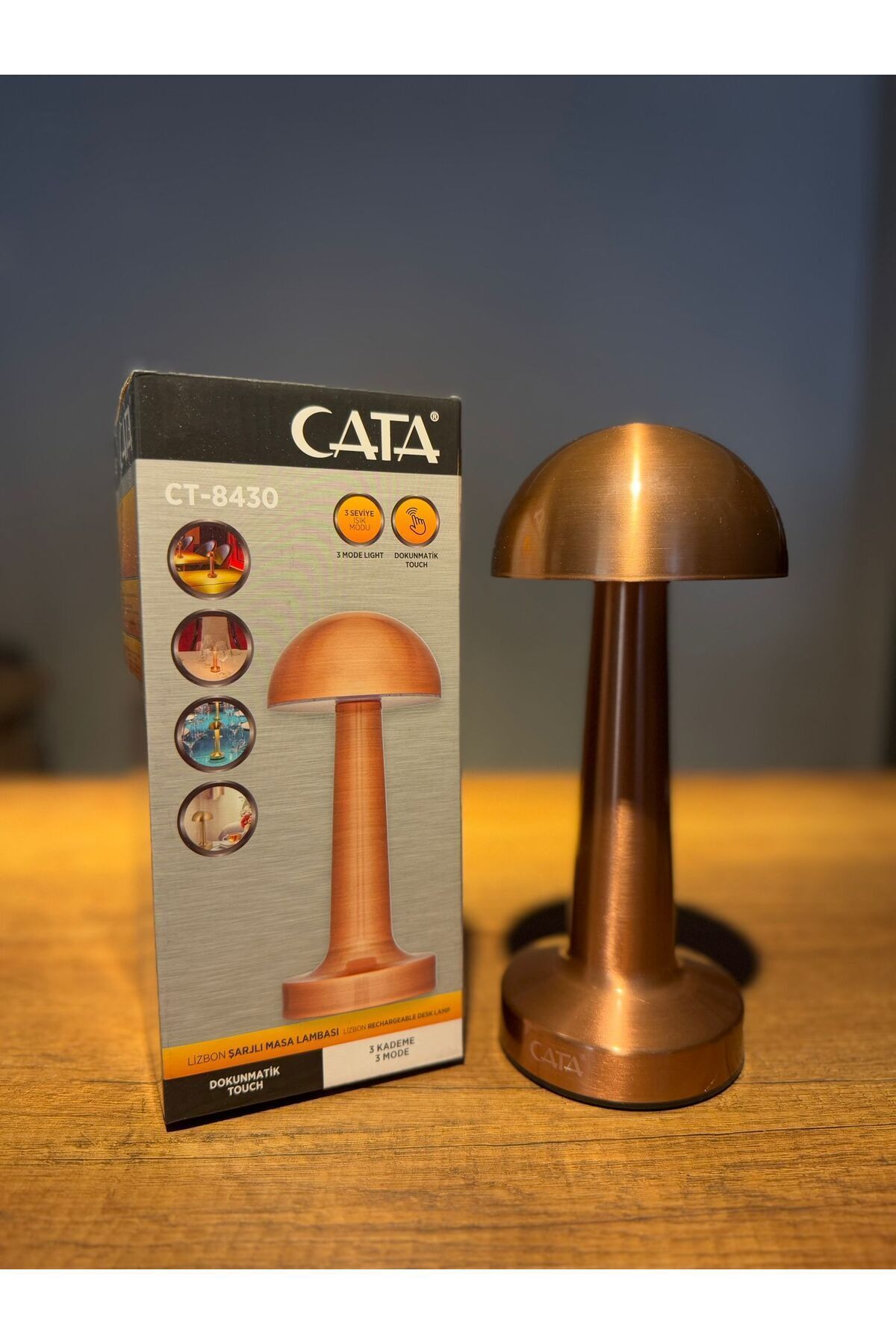 Cata CT8430 LİZBON ŞARJLI MASA LAMBASI DOKUNMATİK 3 MODLU BEYAZ/GÜNIŞIĞI/4000K